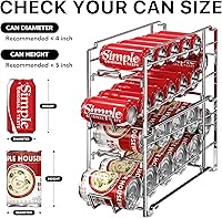 Vista 5 de Simple Houseware Dispensador de latas de carga frontal, paquete de 4, cromado