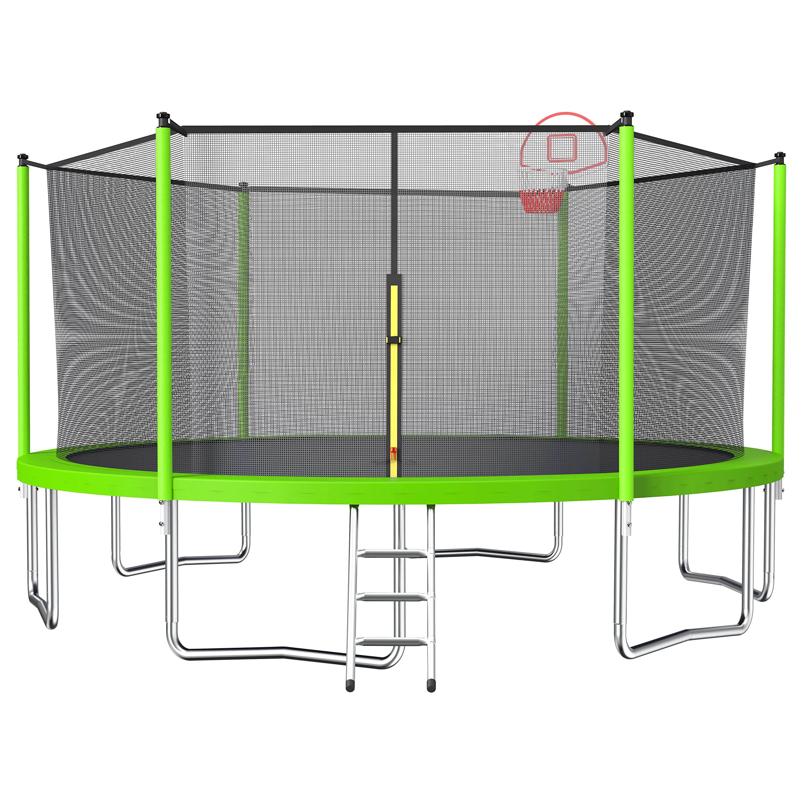 Evedy 16FT 14FT 12FT Trampoline Set with Swing, Slide, Basketball Hoop