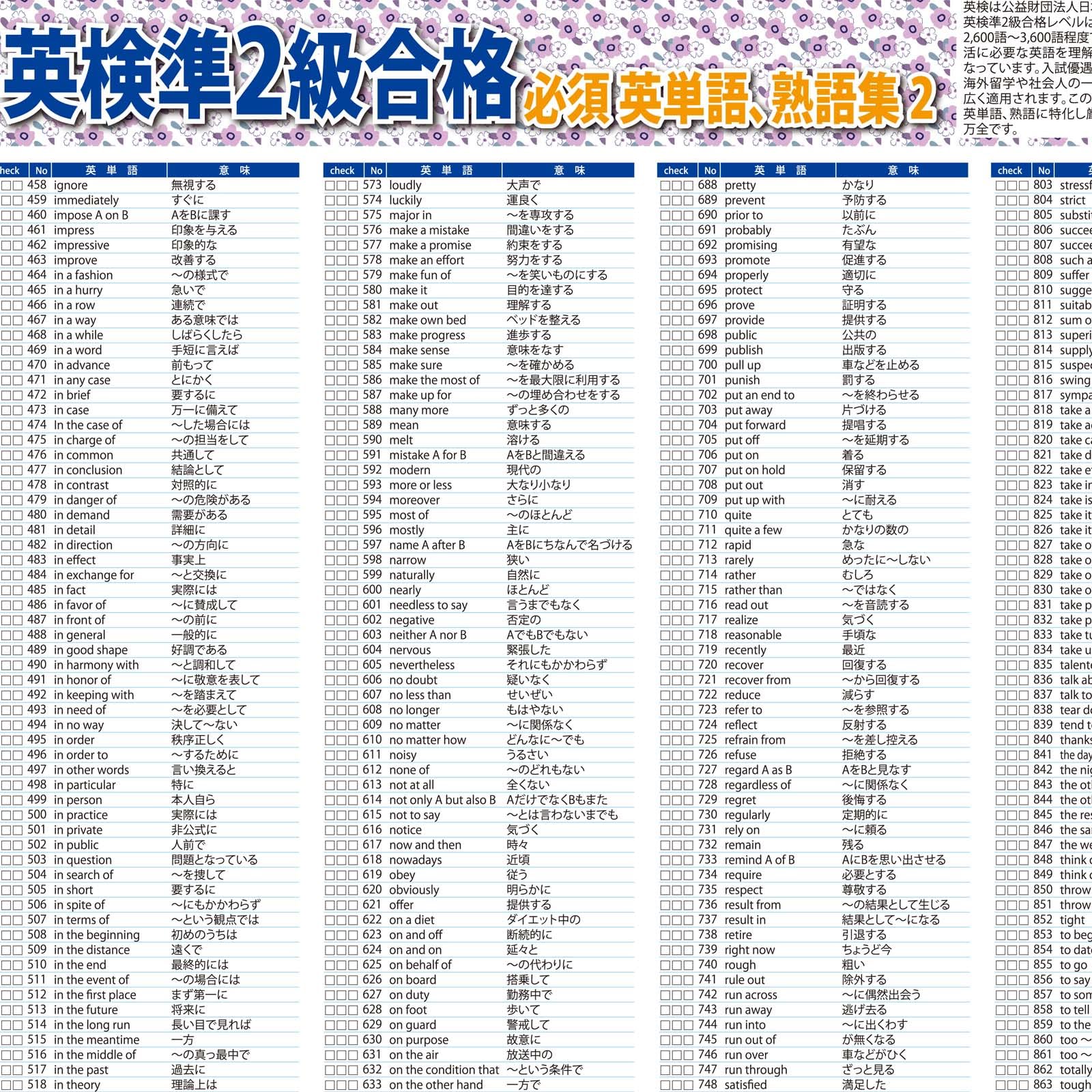 Amazon.co.jp: proceedx 学習ポスター10051英検準2級合格 必須英単語