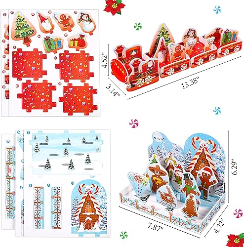 Miniatura 2 de Rompecabezas 3D de Navidad para niños manualidades actividades de tren suministros de fiesta regalos
