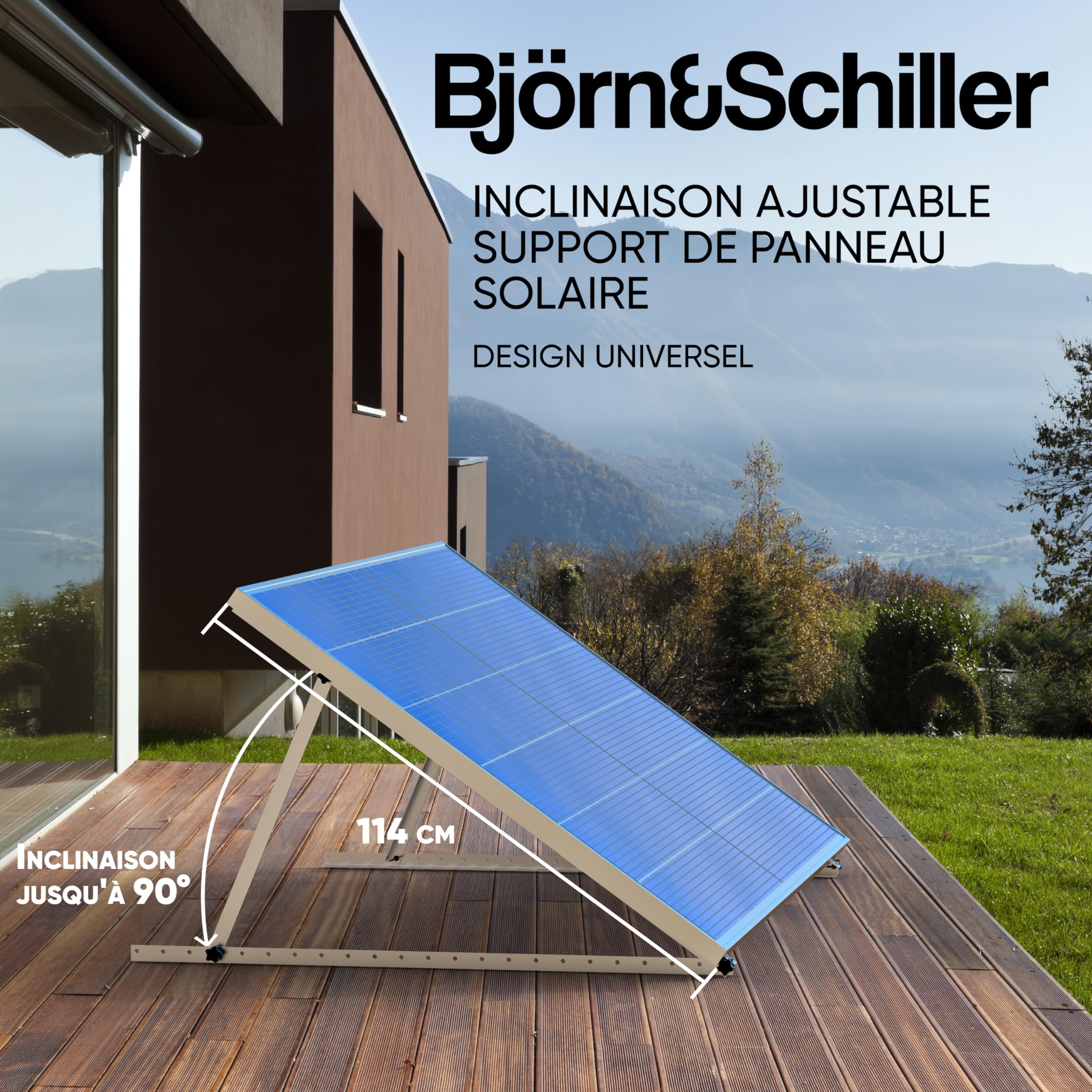 GLIESE Lot De 2 Supports De Panneau Solaire, 114 Cm, Pour Centrale De