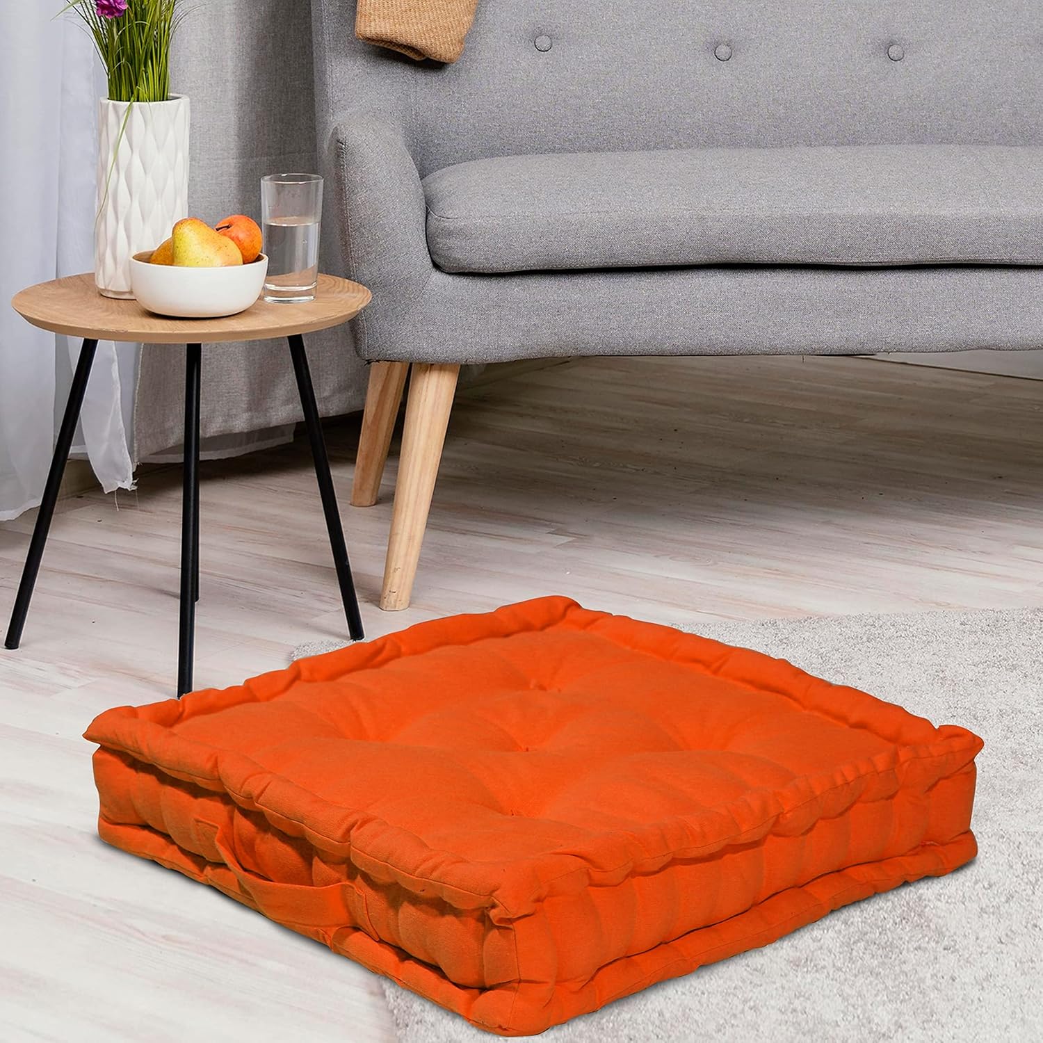 Buy HOME COLORS.IN Cotton Floor Cushion Square Chair Pad Seat Cushion
