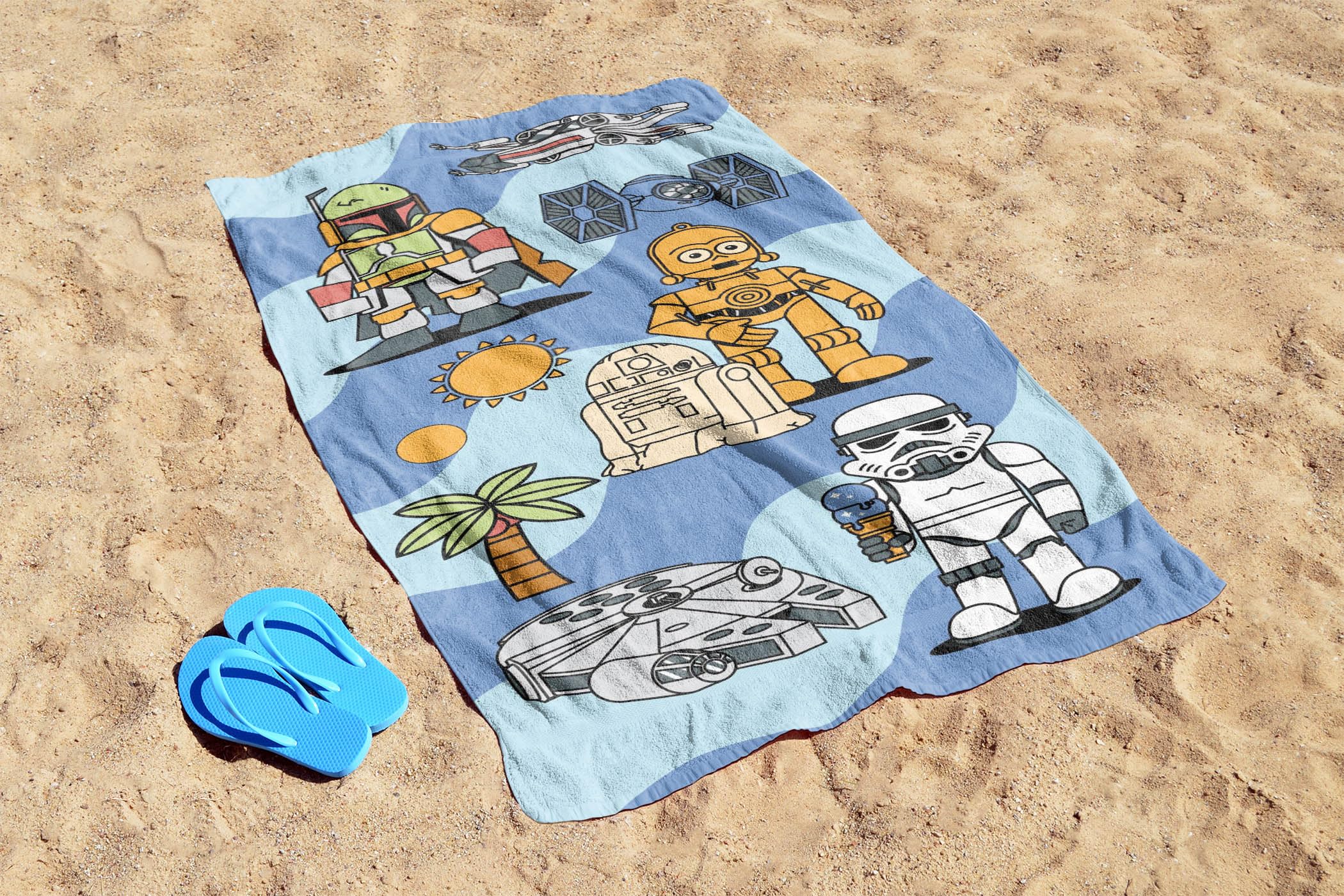STAR WARS BABY Yoda Mandalorian Strand Pool Badetuch EUR 10,96