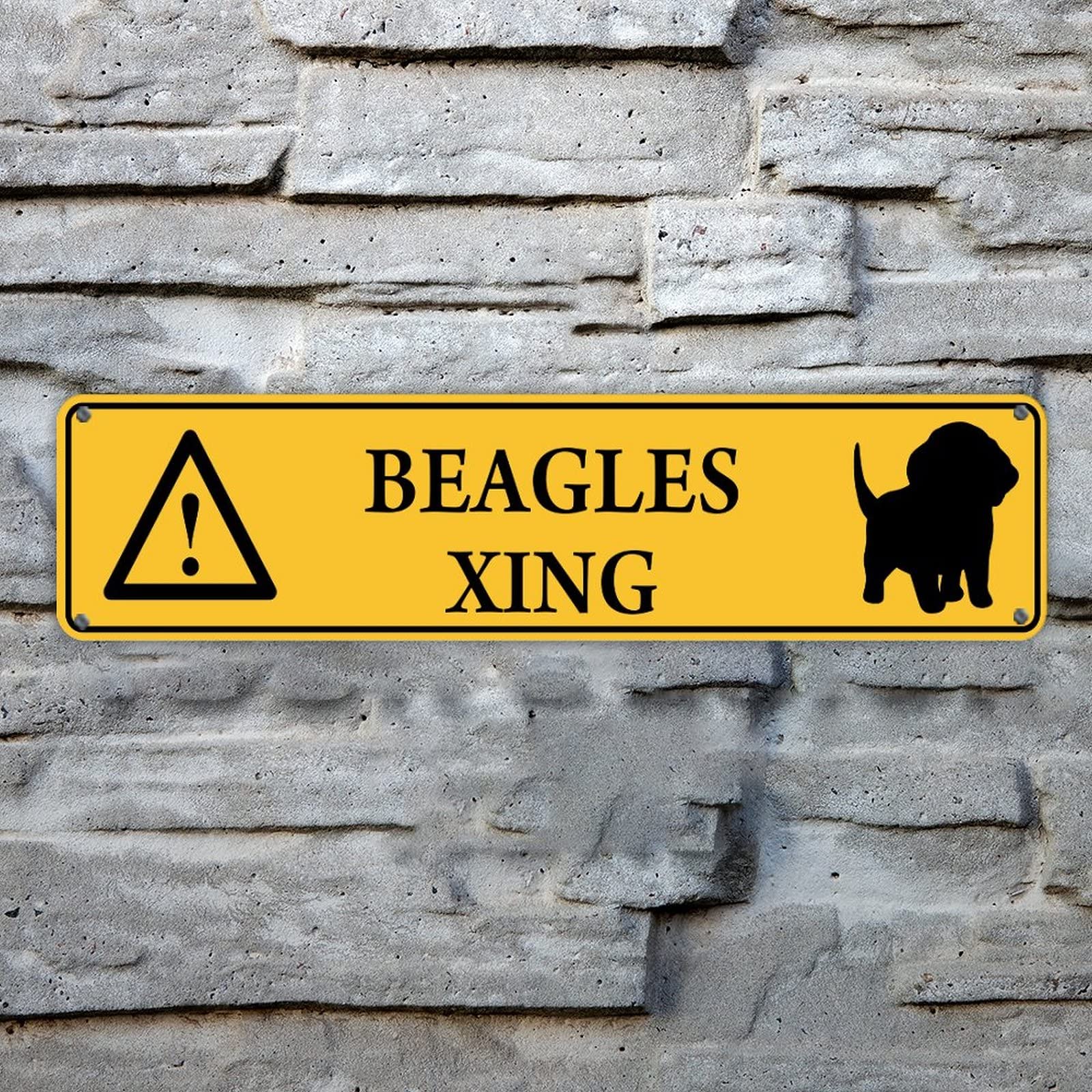 Panneau Dog Crossing Beagles Xing pour décorer votre porche et jardin