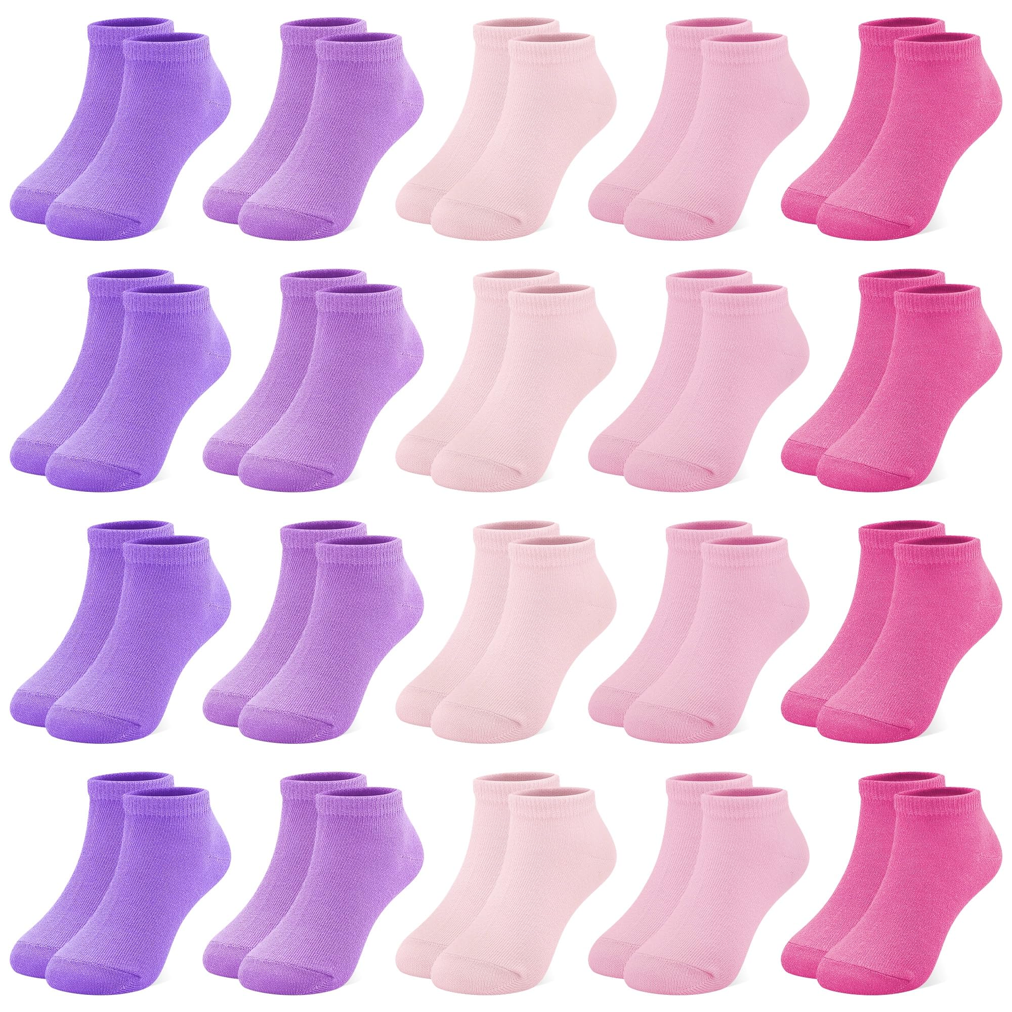 ZERULETS 20 Pairs Girls Socks, Toddler Kids Ankle Low Cut Socks Aged 1-13