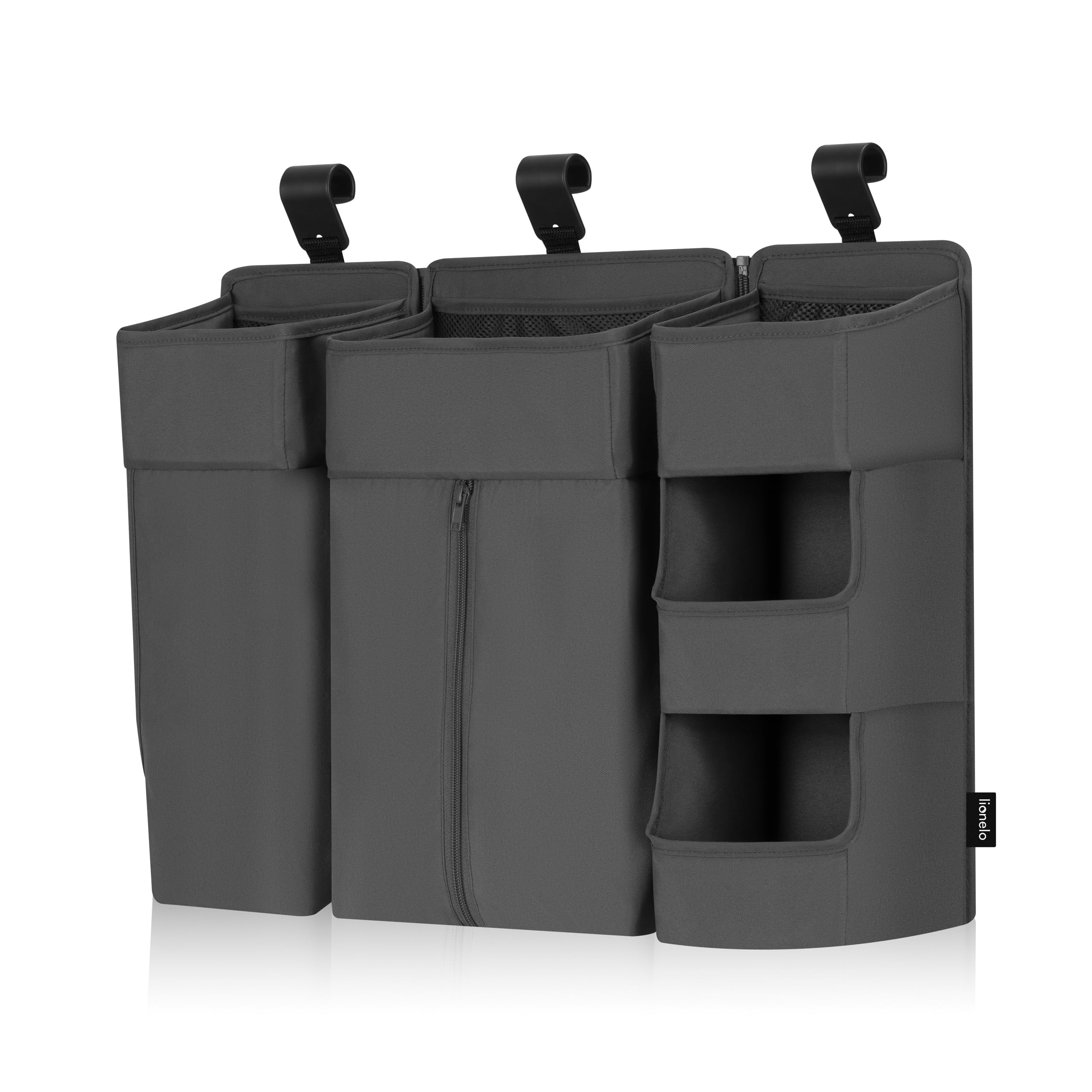 lionelo Organizer per Letto Bambini Sidepocket Large, Organizer Appendibile per Lettino, Fasciatoio, Pannolini, Salviette, Cameretta, 58x11x58 cm