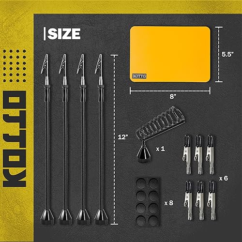 Miniatura 4 de Fstop Labs Herramienta de soldadura de tercera mano Soporte para PCB Cuatro basados magnéticos con soporte de hierro, brazos de metal flexibles que