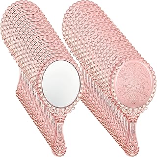 Qunclay 48 Pcs Vintage Rose Gold Handheld Mirrors Bulk, Baroque Embossed...