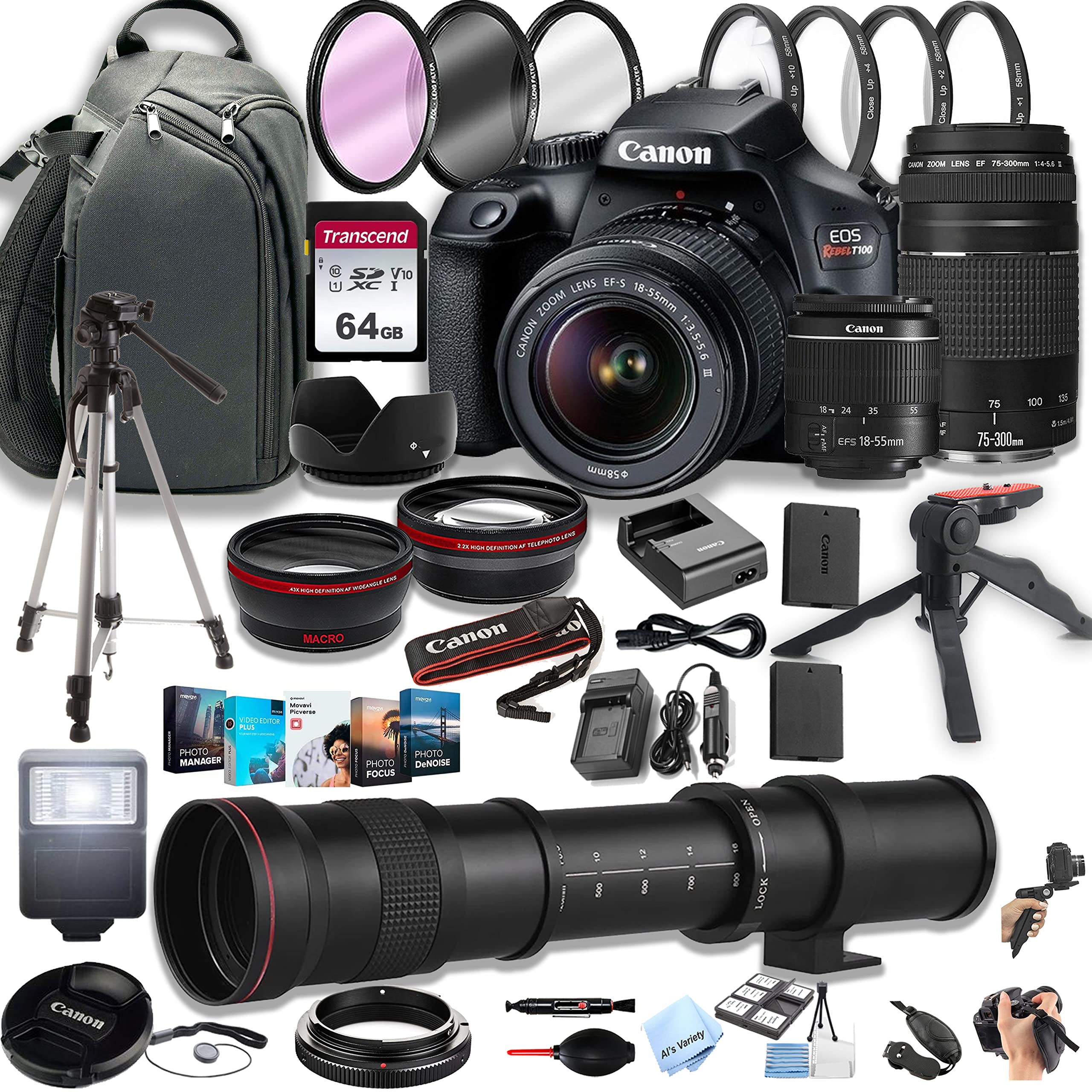 Amazon.com : Canon EOS Rebel T100 DSLR Camera w/EF-S 18-55mm F/3.5
