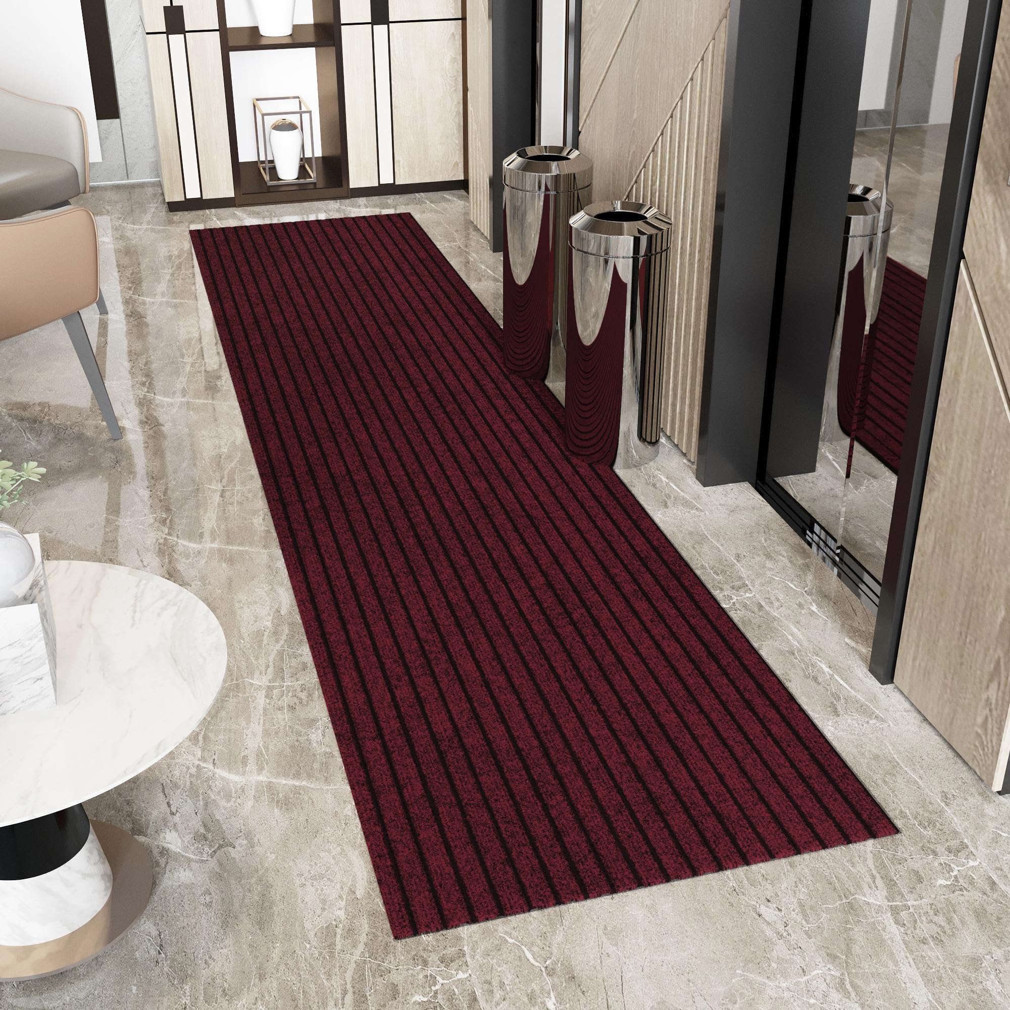 Ottomanson 2' x 11' Hallway Runner with Scraper Pile - Extra Durable Non-Slip Rug Mat for Indoor & Outdoor Use - Ideal for Kitchen, Entryway, Patio &