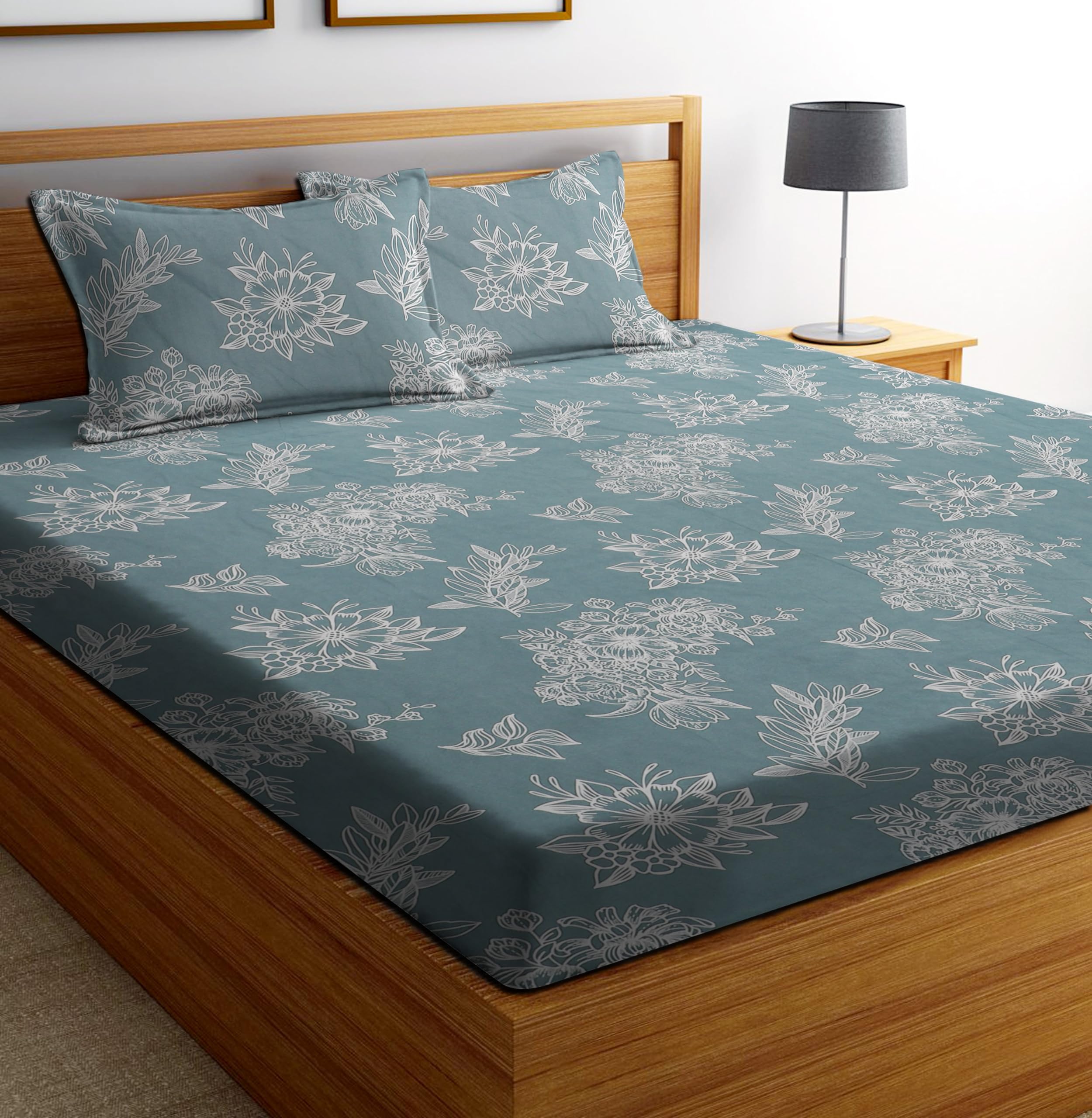 RD TREND Presents Bedsheet for Double Bed 210 TC, Size- 90/100 Inchs (228/254 CM),Polycotton Double Bed bedsheet with 2 Pillow Covers(18/28 Inchs) Color-Green Pattern- Floral (B0CV9TS2V4) Amazon Price History, Amazon Price Tracker