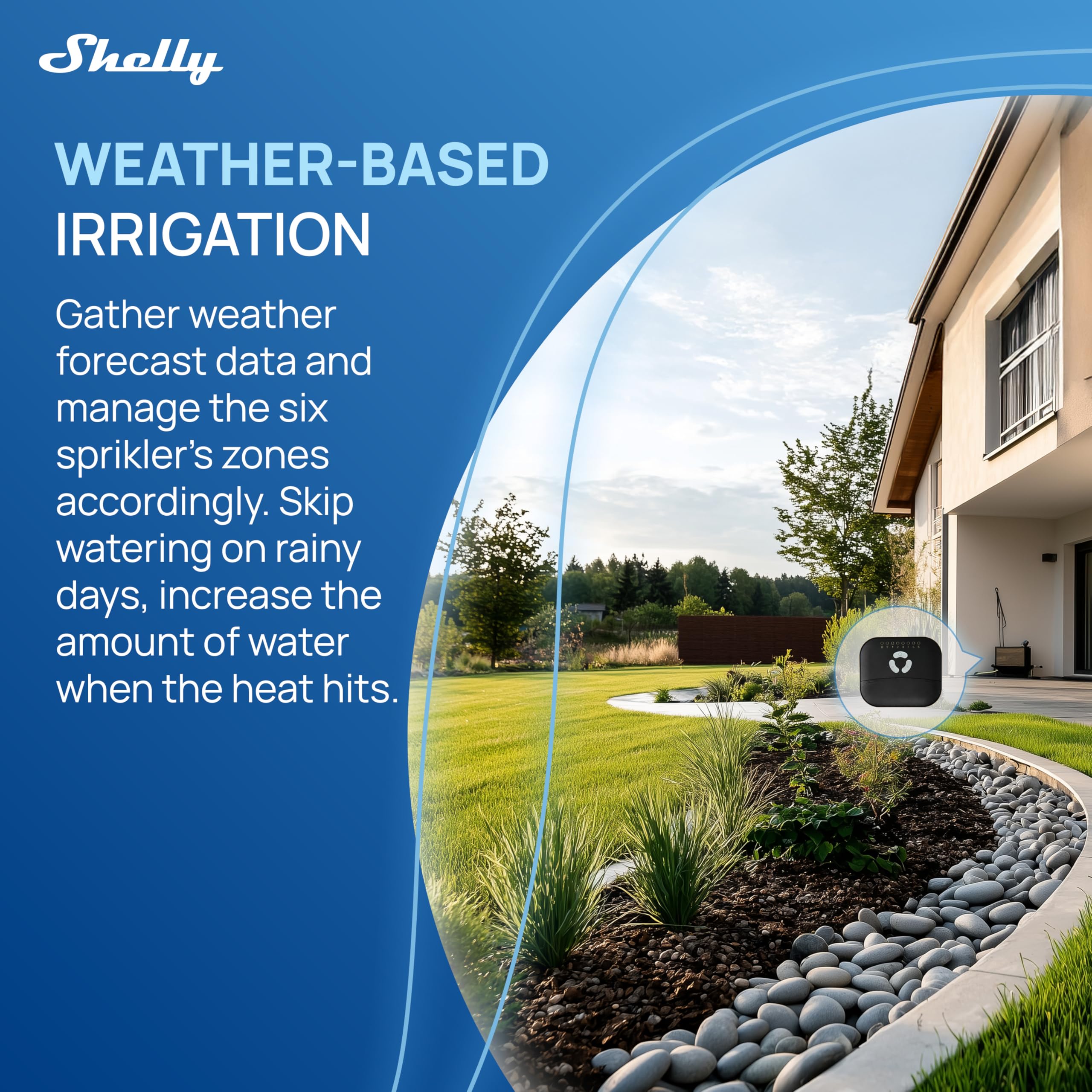 FRANKEVER Sprinkler Controller FK-06X - Smart Sprinkler Controller mit 6 Zonen, betrieben mit Shelly, Wetterbasierte Automatisierung, Integration in Home Assistant, Kompatibel mit 24V AC Systemen