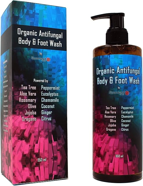 Organic Antifungal Body & Foot Wash | Tea Tree | Antibacterial | Relieve Acne, Eczema, Warts, Athletes Foot, Ringworm, Toenail Fungus, Jock Itch | Natural Ingredients | Deluxe Size | 350ml