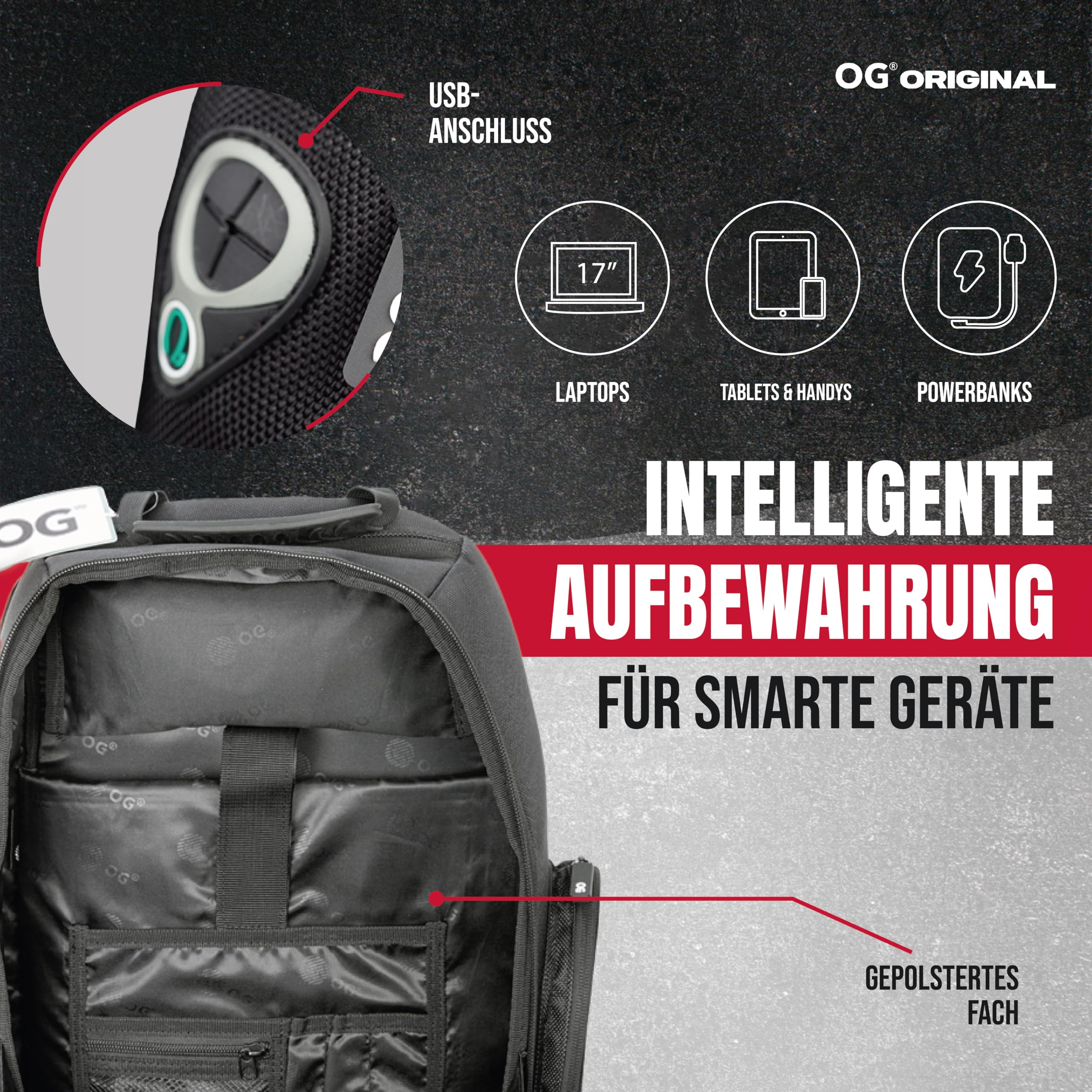 OG Original Motorrad Rucksack GO Schwarz Wasserdicht, 20L, Motorradhelm-Tasche, Helm-Trageriemen, Biking, Mann, Laptop-Fach, Reflektierend, Anti-Diebstahl