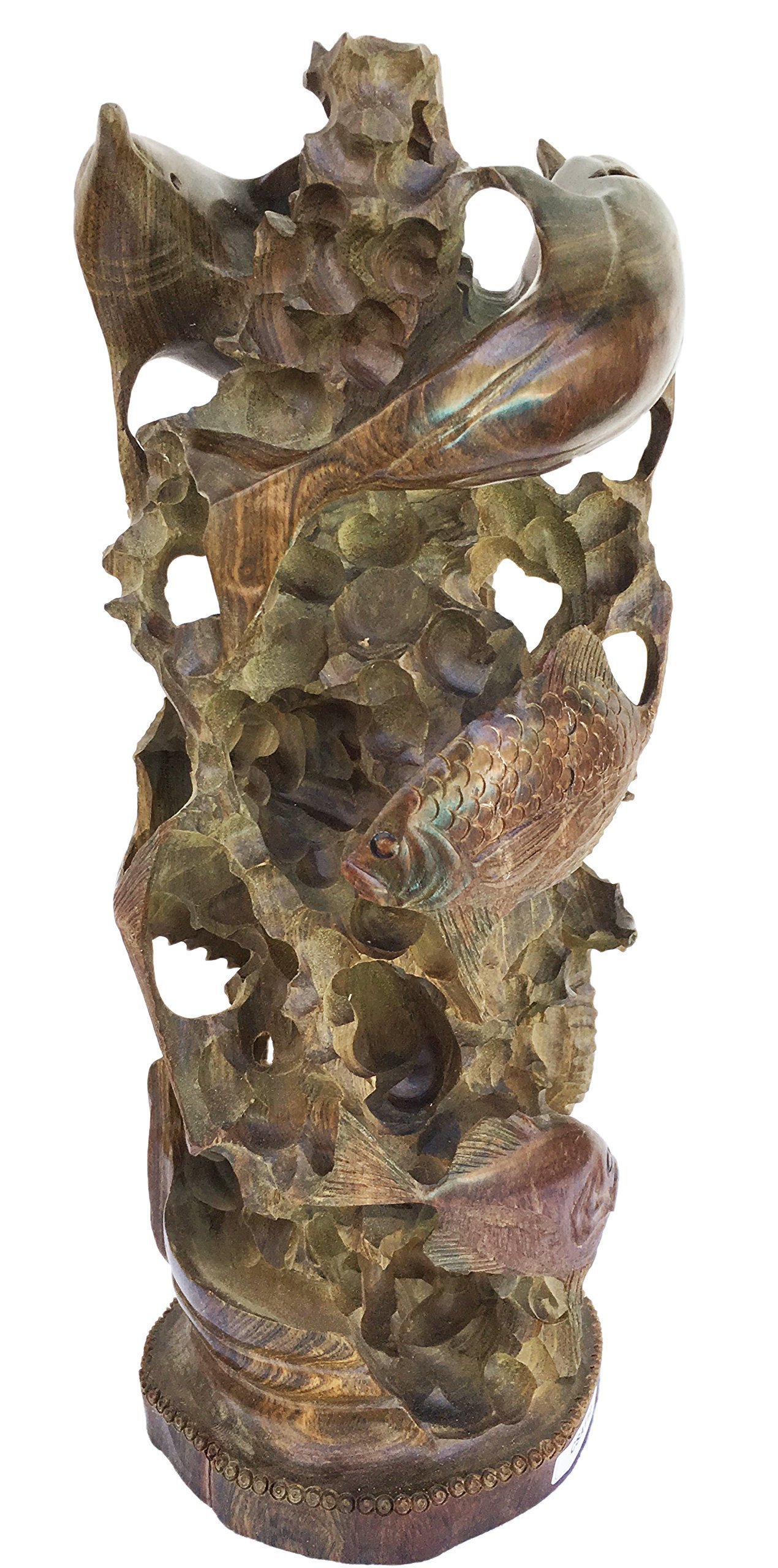 Amazon.com: Cuban Guayacan Wood Hand Carved Sealife Wood Carving