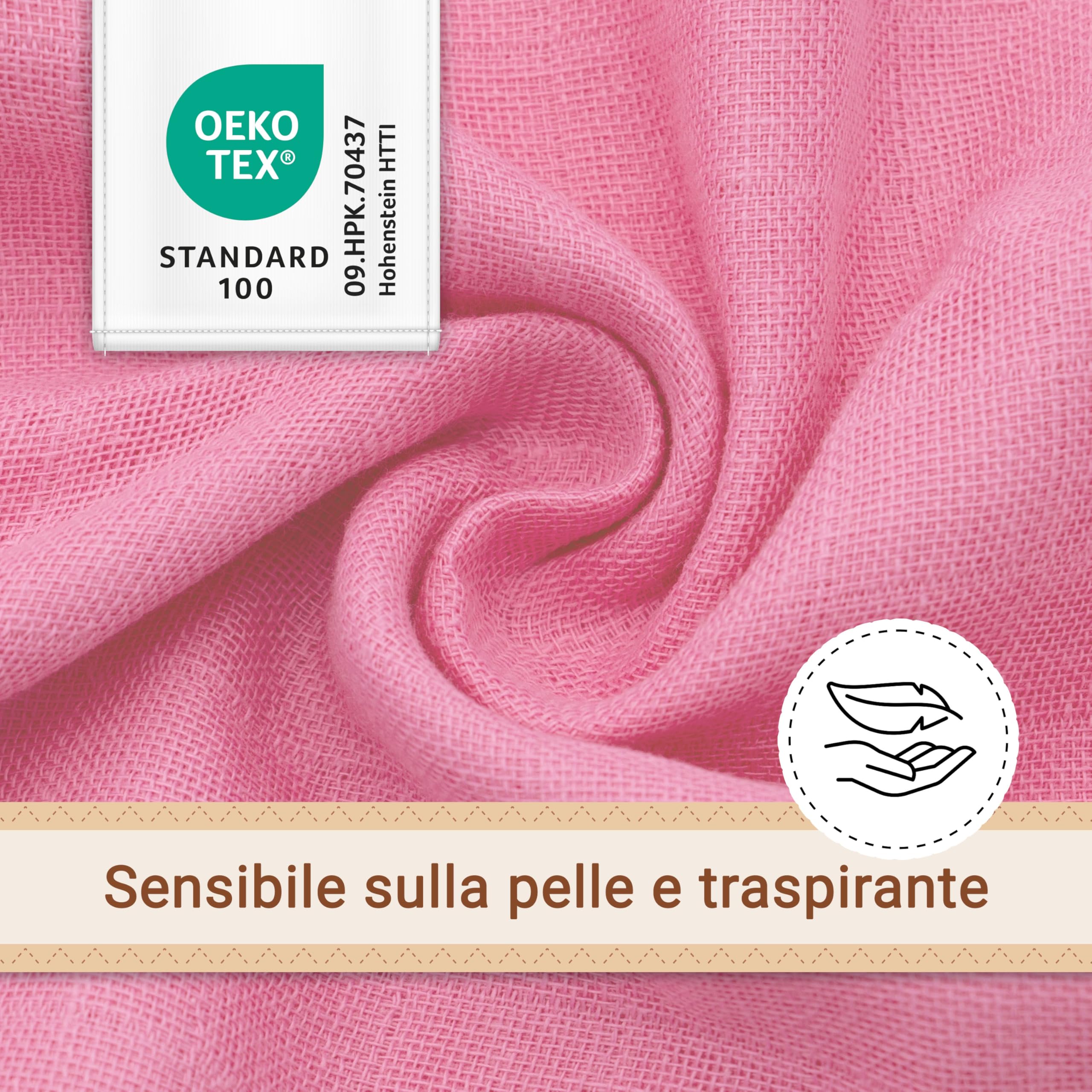 ZOLLNER 5 mussole in musselin - 80x80 cm in cotone morbidissimo - panni soffici e sensibili sulla pelle - rosa bianchi con box regalo - lavabili a 60°C - certificati OEKO TEX (R)