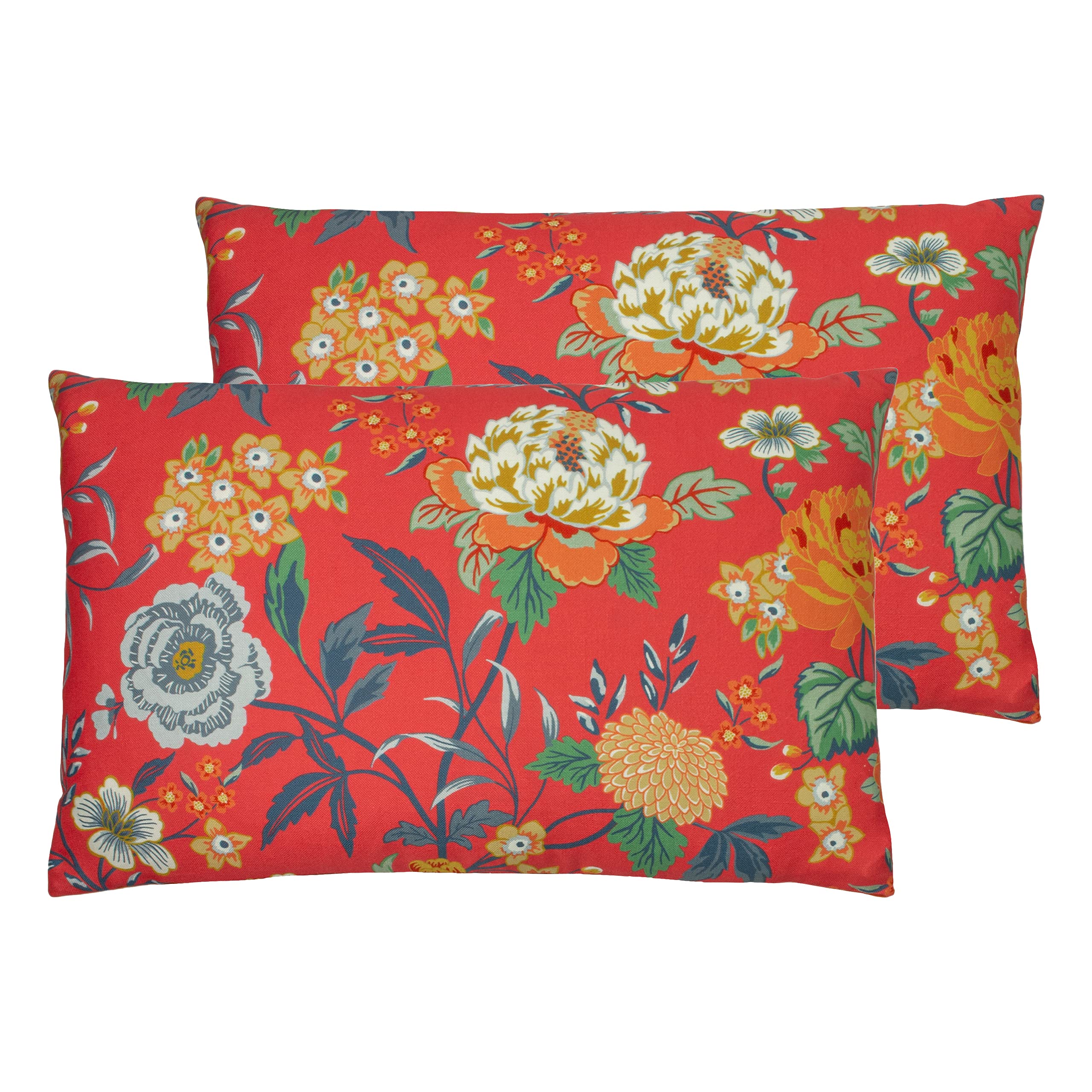 furn. Azalea Polyester Filled Cushions (Twin Pack), Polyester, Red