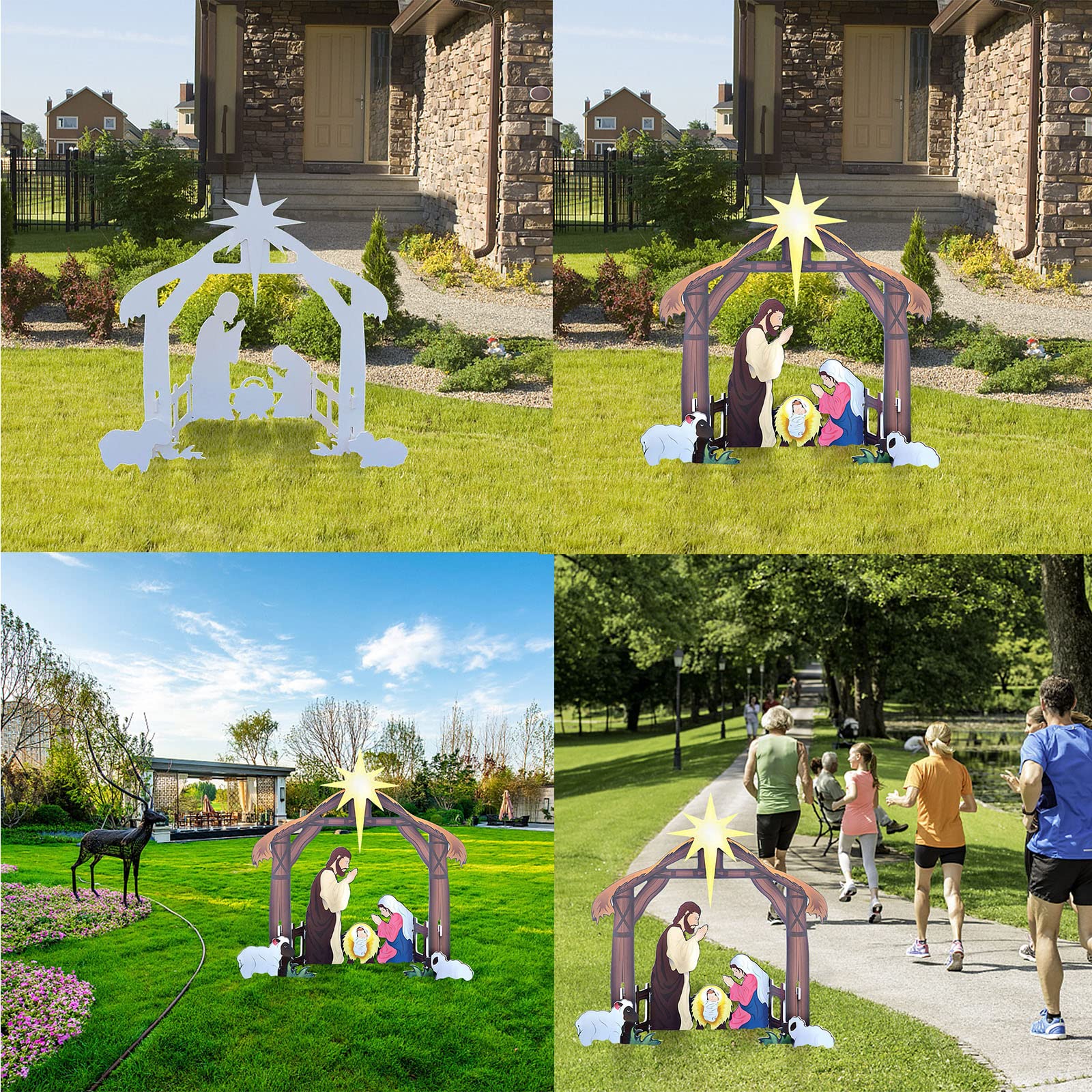 Buy Qiopertar Holy Night Outdoor Christmas Nativity Set Outdoor