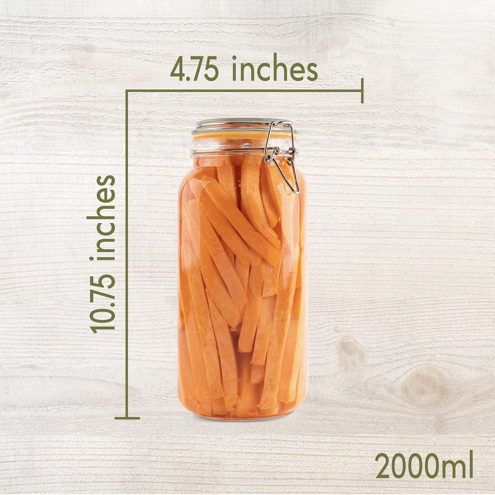 Galashield Glass Jars with Lids Food Storage Jars with Airtight Lids Leak Proof Glass Canisters Kitchen Jars [Set of 2-67 oz]