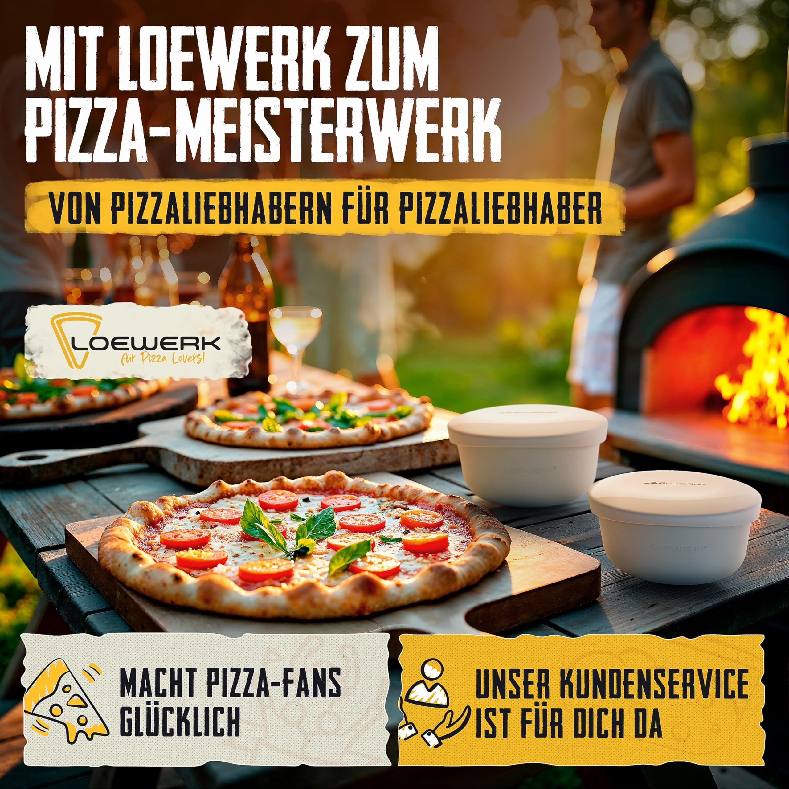 Pizzaballenbox mit Deckel – 4er Set – atmungsaktive Teigbox für perfekten Pizzateig - platzsparende Silikon Pizzateig Box mit Deckel, Pizza Box, Pizza Ballenbox, Gärbox – Grau