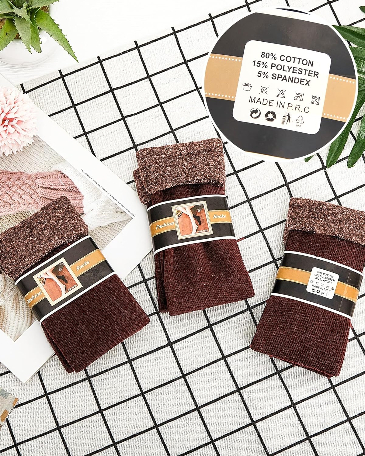 Henoyso 24 Pairs Thermal Socks Bulk Warm Thick Winter Unisex Medium Socks for Men Women Homeless Care Package - Image 7