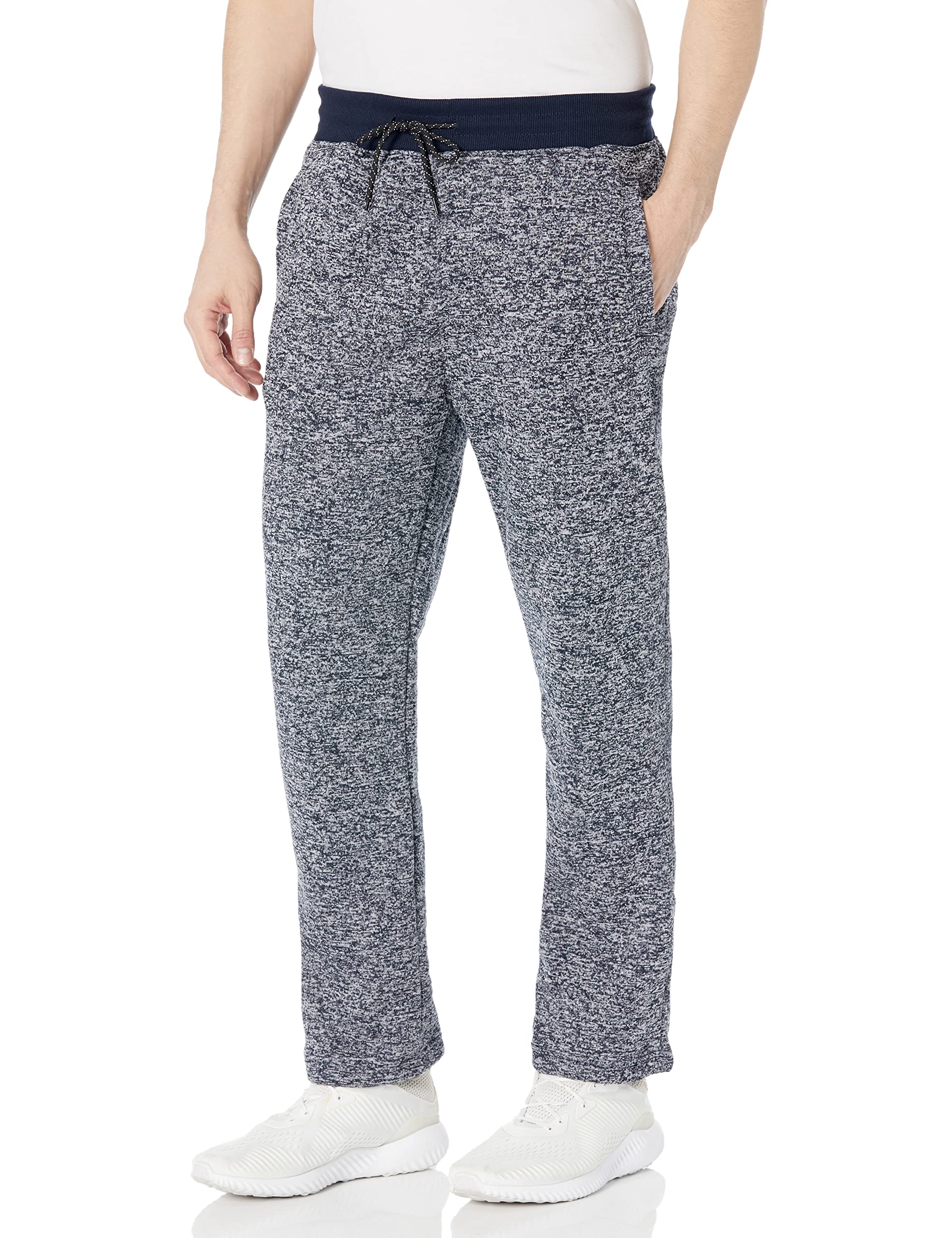 WT02 mens Open Bottom Marled Fleece Sweatpants Sweatpants