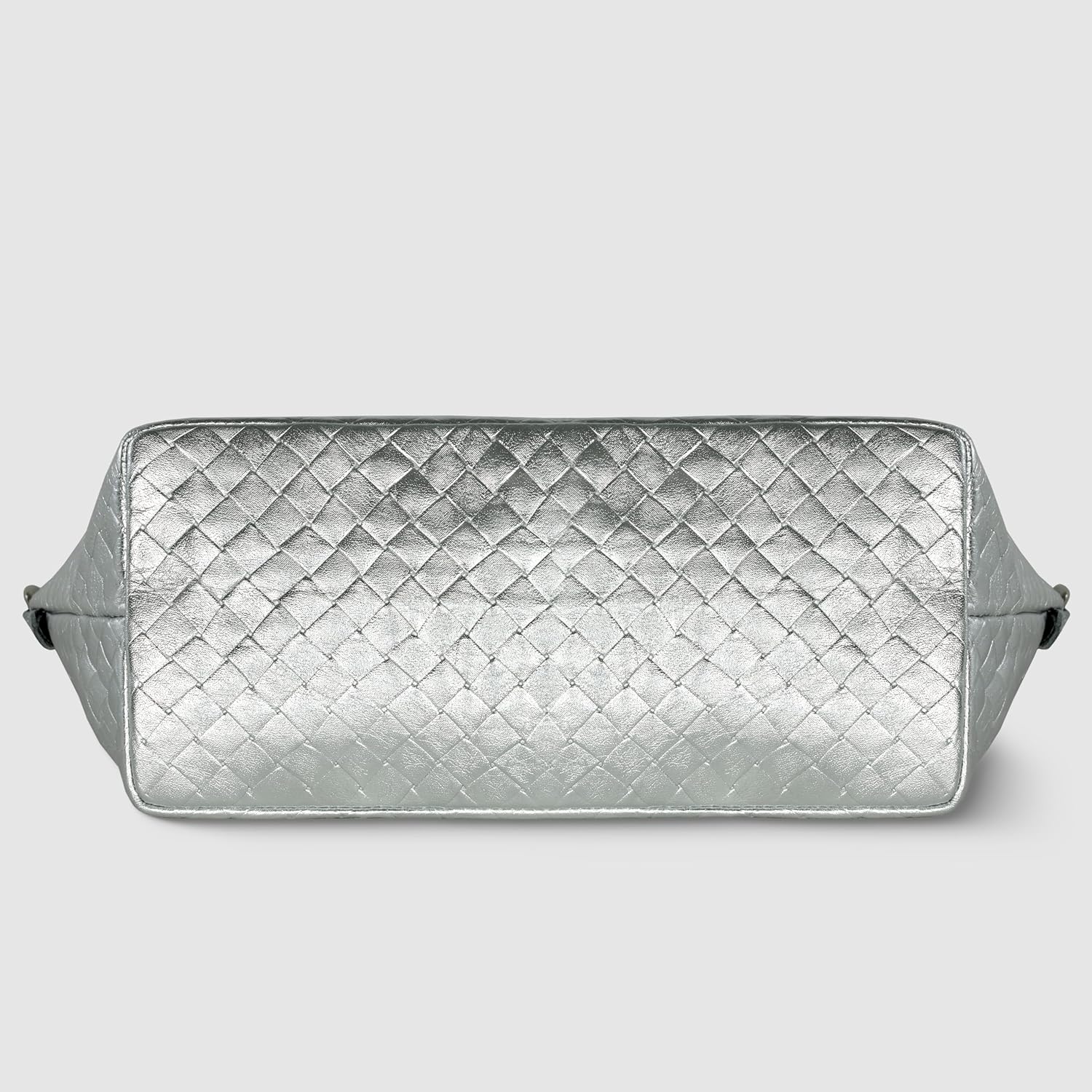 Italian Genuine Metallic Suede Tote Bag for Women with Woven Finish | Daily Shoulder Handbag with Adjustable Strap - Image 2