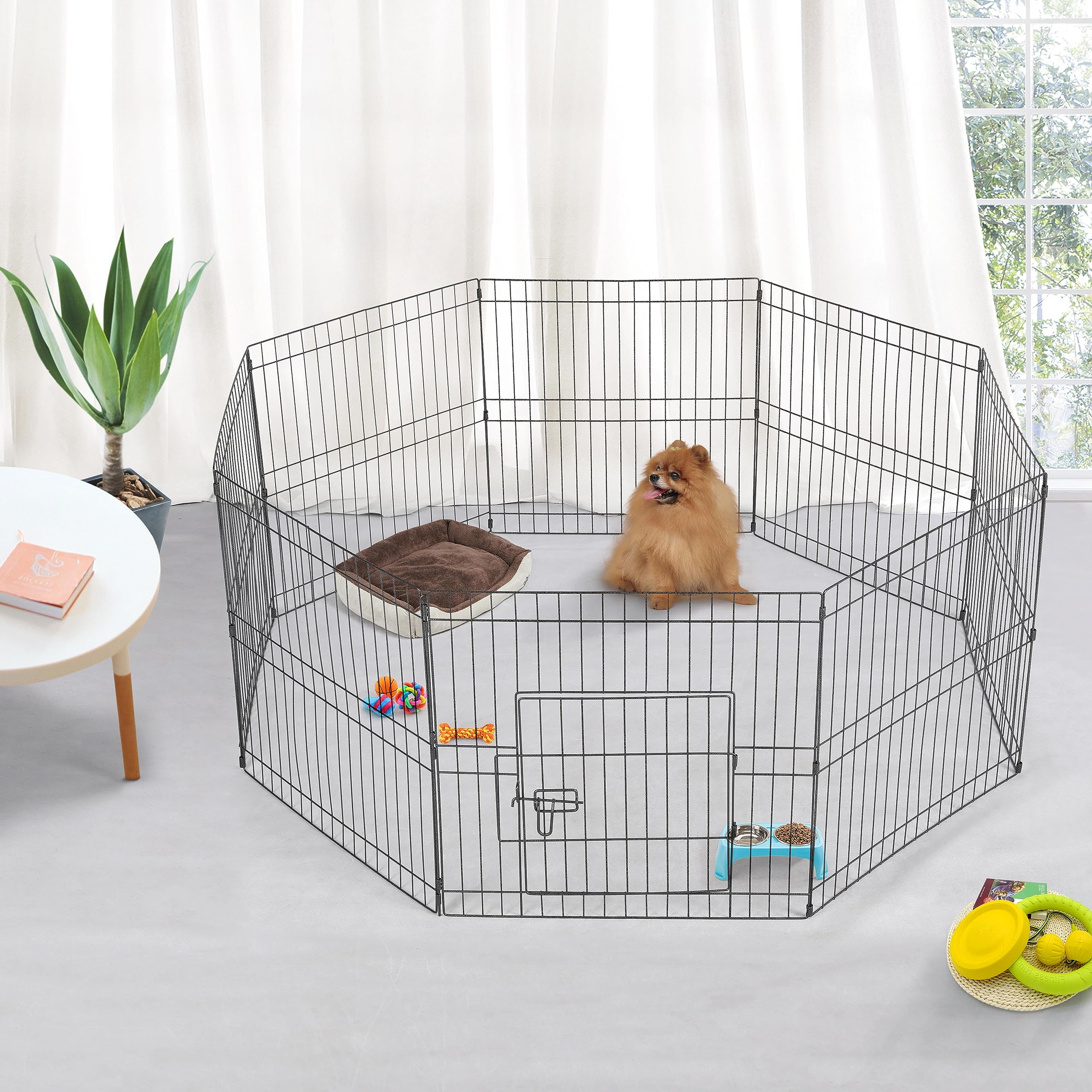 Abician 8 Panneaux Parc pour Chiots Enclos Clôture pour Chiens 61 x 61cm