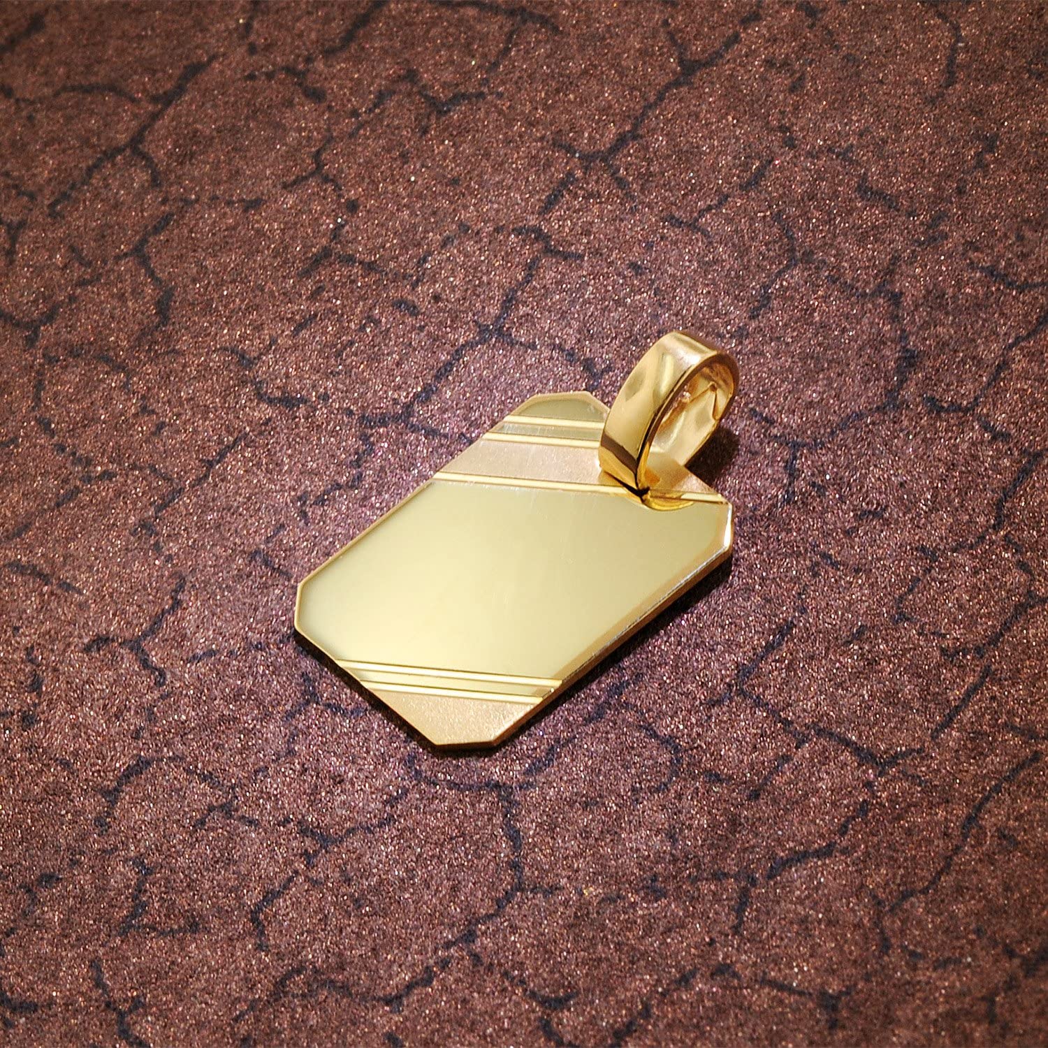trendor Herren Anhänger mit Gravur Gold 585/14 Karat 18x14 mm 51794