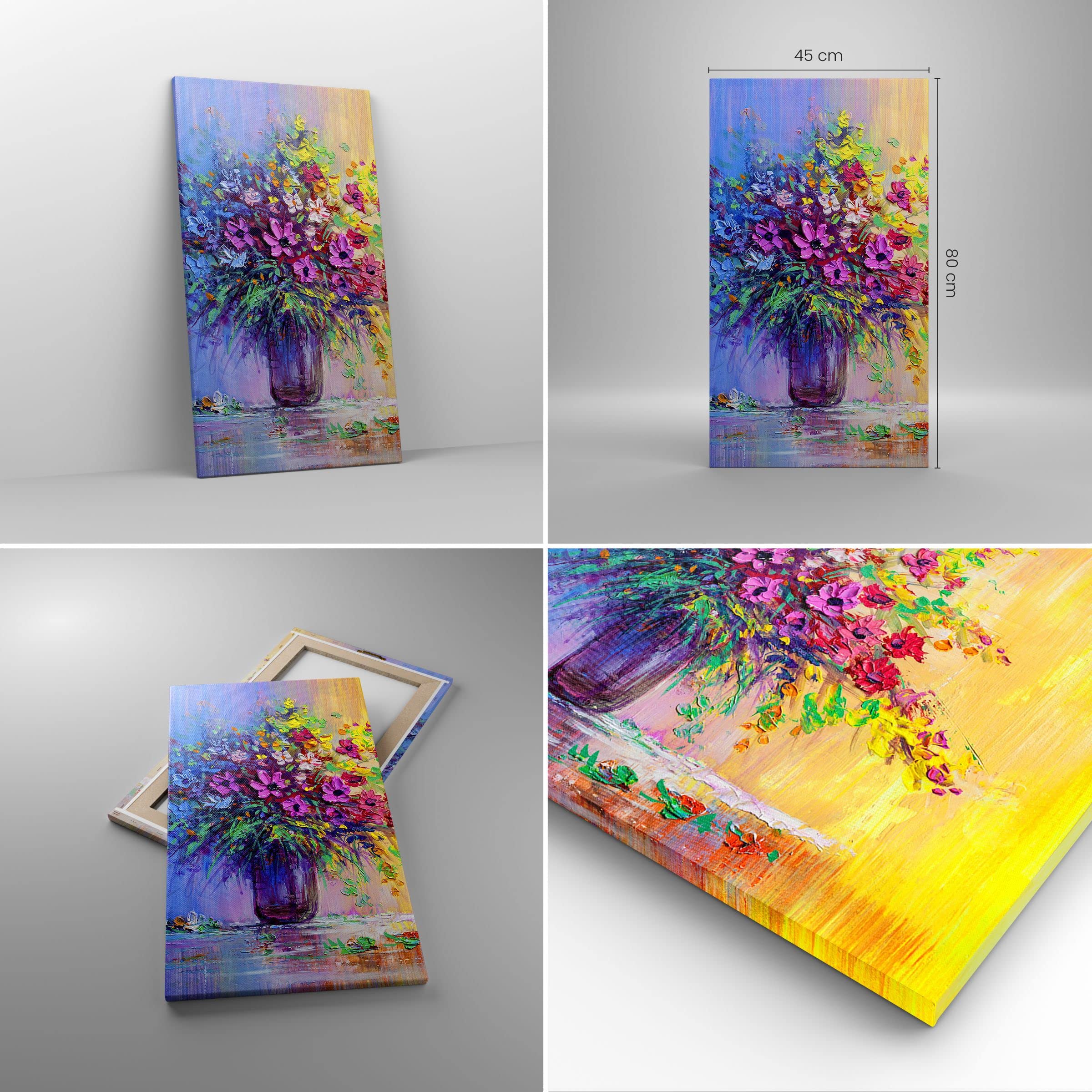 Quadro Tela Fiori 45x80 Cm ARTTOR - Decorazione Murale Moderna Per Camera E Soggiorno