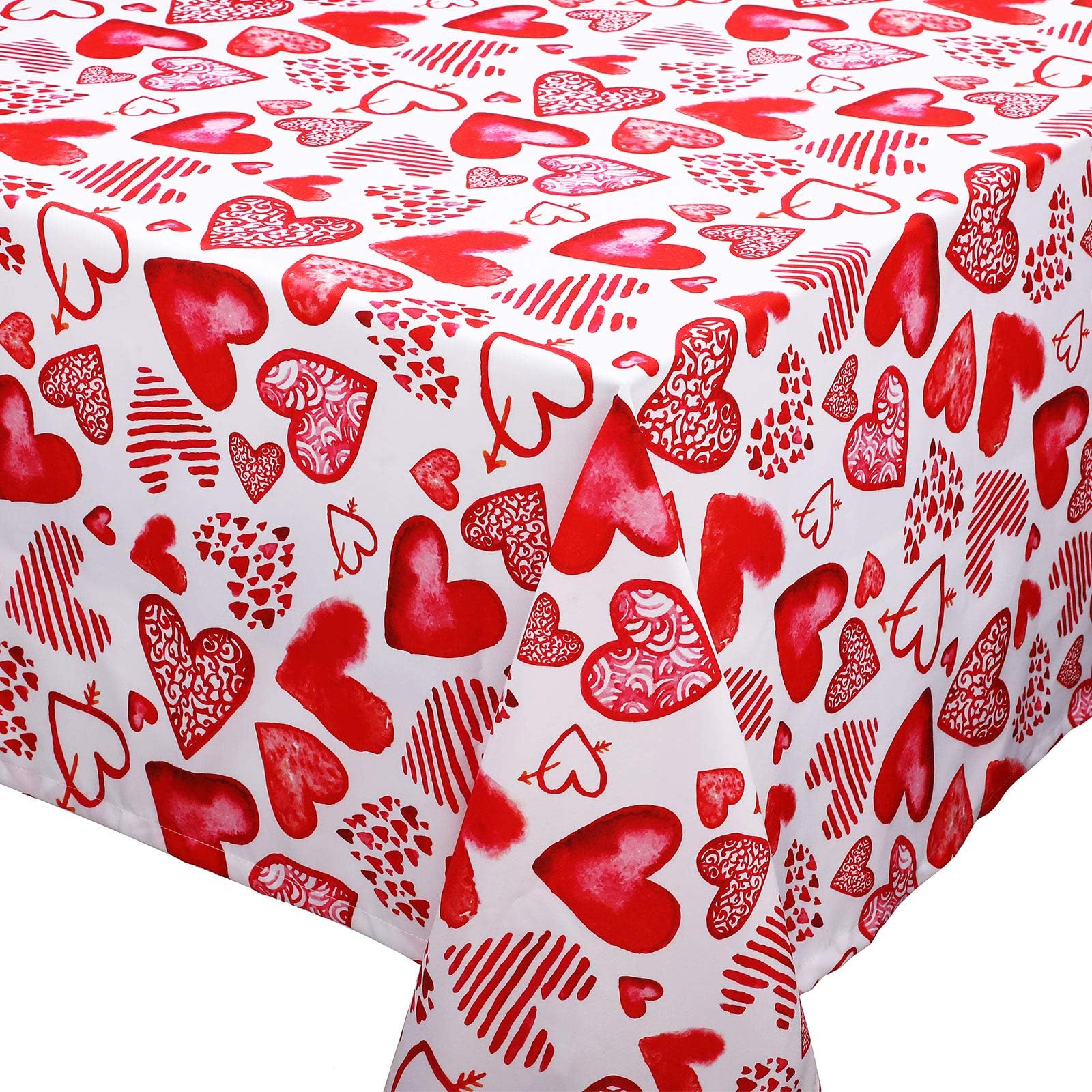 Sunm Boutique Valentines Day Tablecloth Love You and Pink Heart Table Cloth