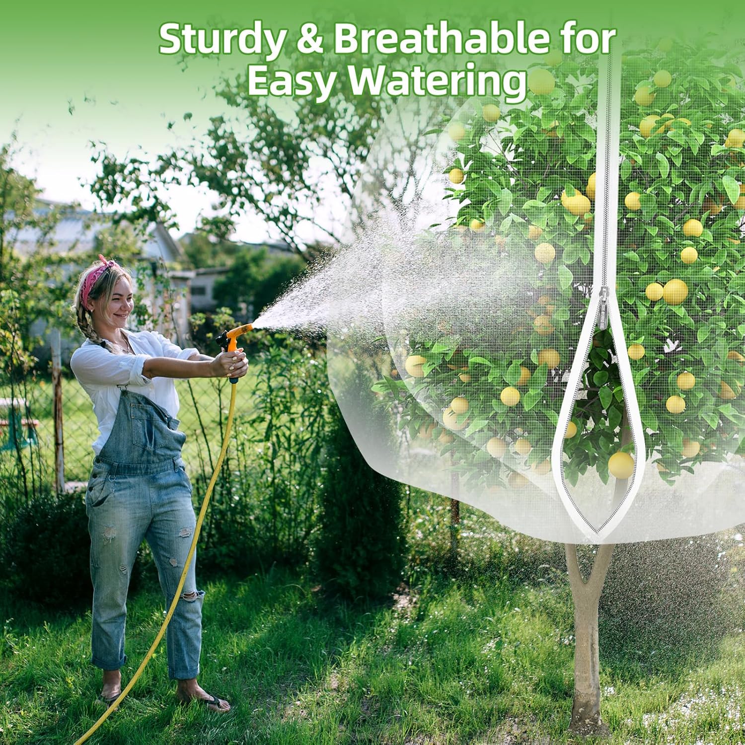 10'x14' Large Fruit Tree Netting for Squirrels and Birds with Drawstring, Insect Bird Netting Pest Barrier for Garden Protection (White)