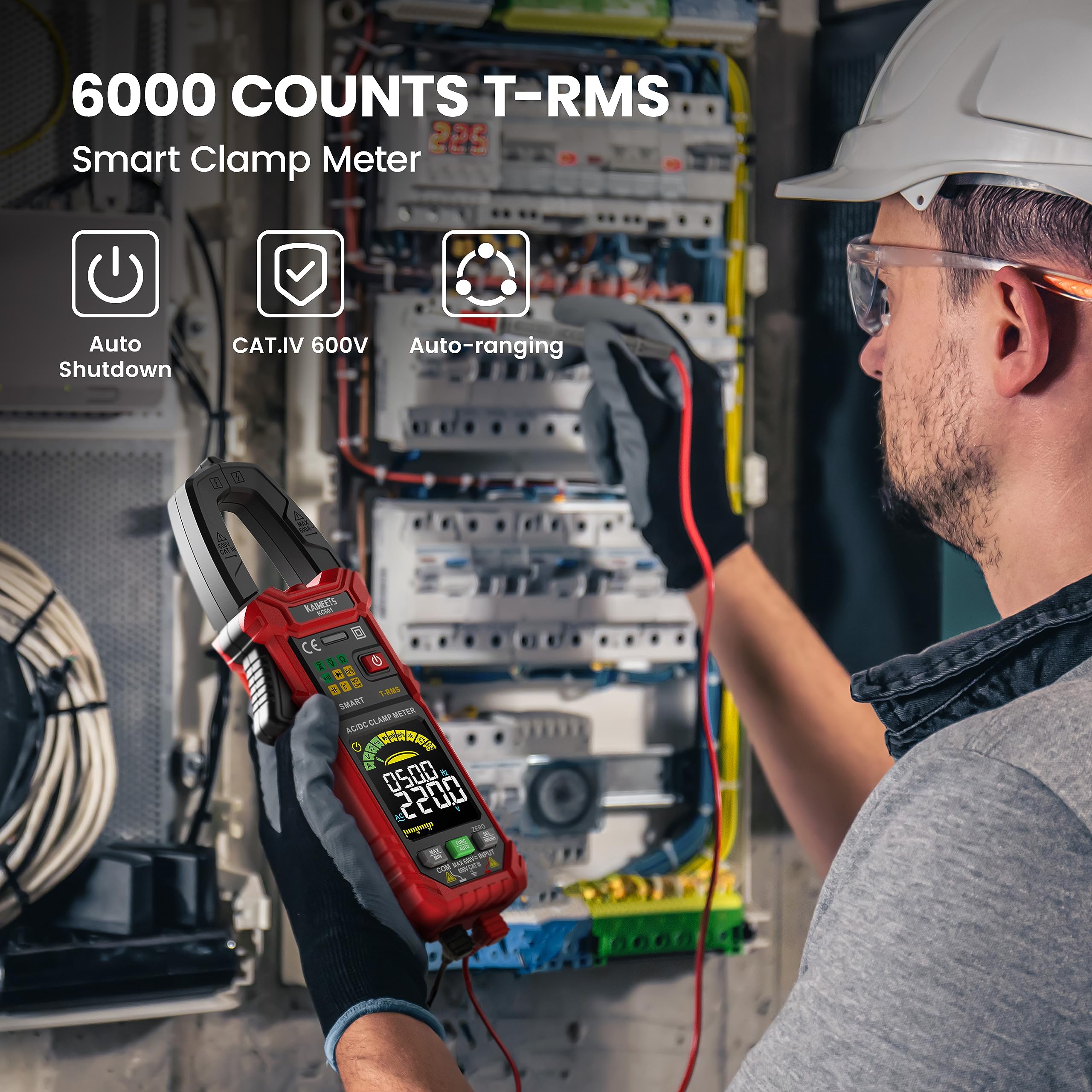 KAIWEETS Smart Digital Clamp Meter TRMS 6000 Counts