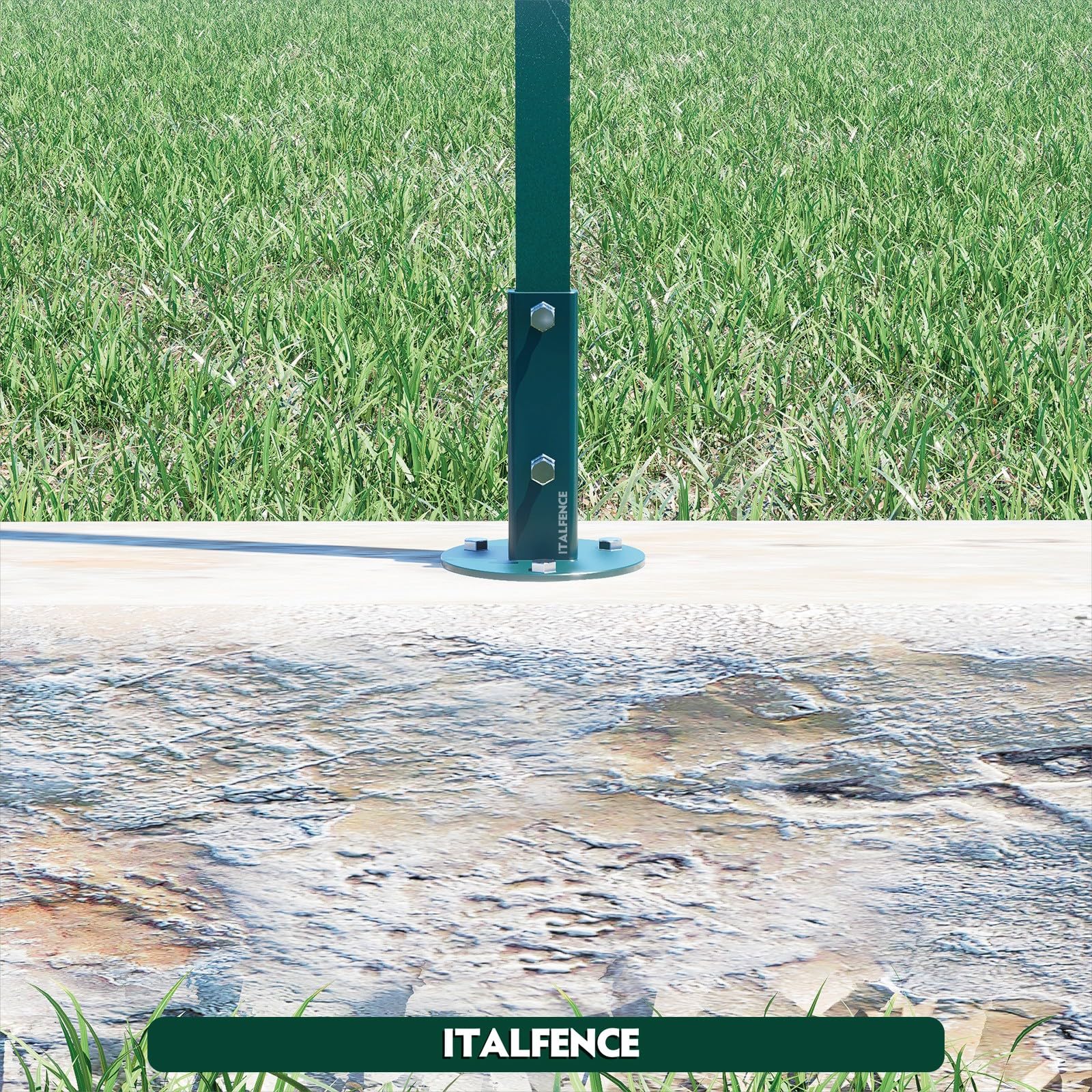 Base para poste T 30x30mm, acero plastificado [5 piezas]
