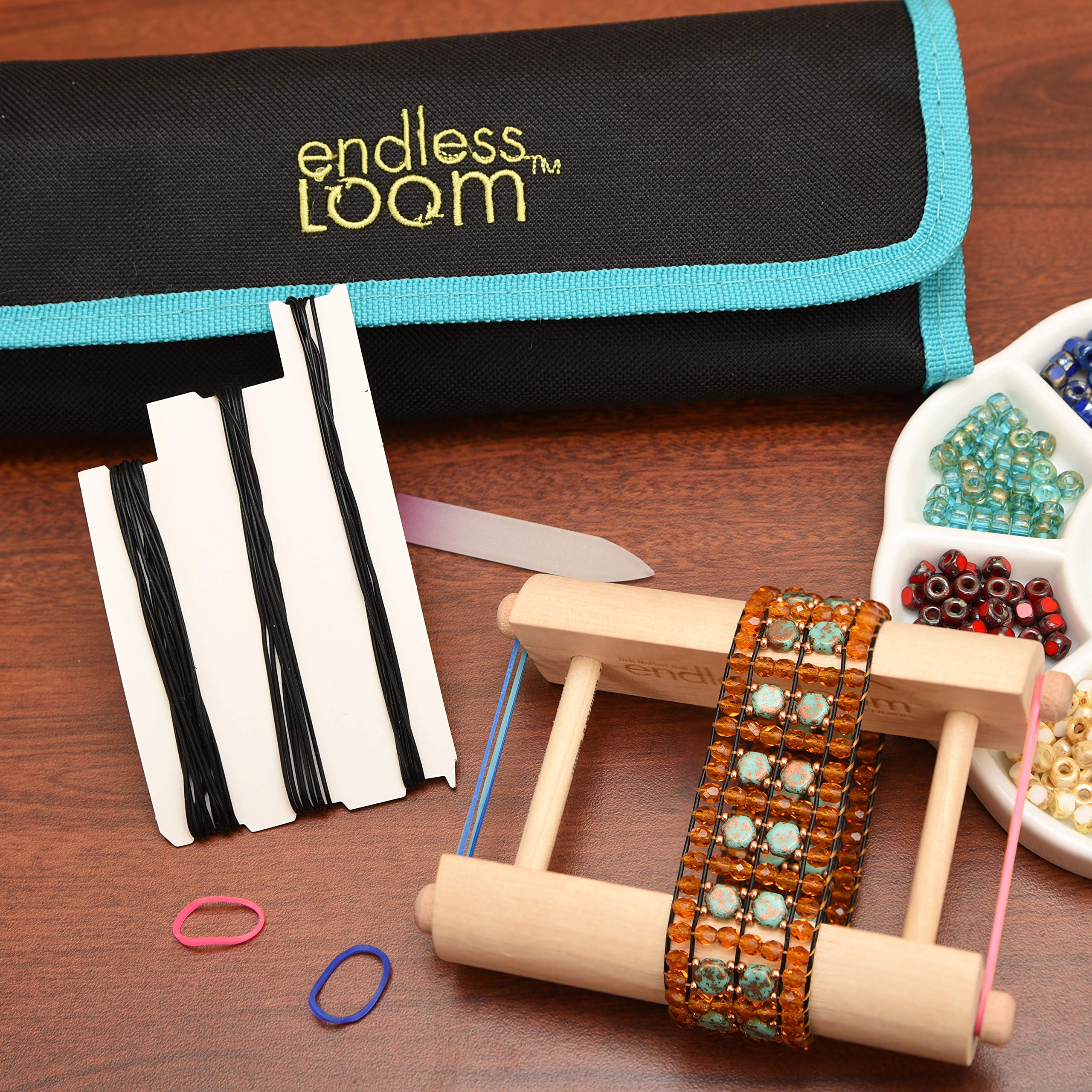 Deb Moffett-Hall's Endless Loom Bands, kolor czarny, 28-częściowy zestaw asortymentowy, do użytku z The Endless Loom