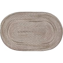 Better Trends Ombre Braided Area Rug, 36" x 60" Oval, Reversible and Durable, 100% Soft Cotton Chenille, Ideal for Living Room, Bedroom, Ergonomic Comfort Standing Braided Mat - Beige
