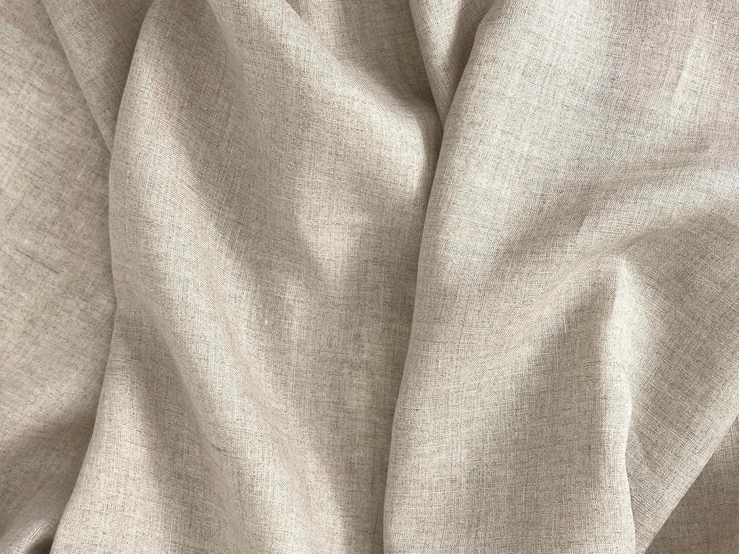 100% Linen Fabric – Lightweight Delavé Vintage Dyed – Two-Tone Effect – Pre-Washed Soft & Breathable – 52" Wide – by The Linen Lab (Natural, 1 Yard pre Cut)