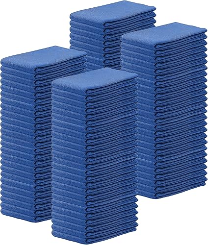 Blue Huck Towels - Paquete de 100 toallas de limpieza a granel, multiusos para ventanas, vidrio, mecánicos, garaje y comerciales, paños absorbentes