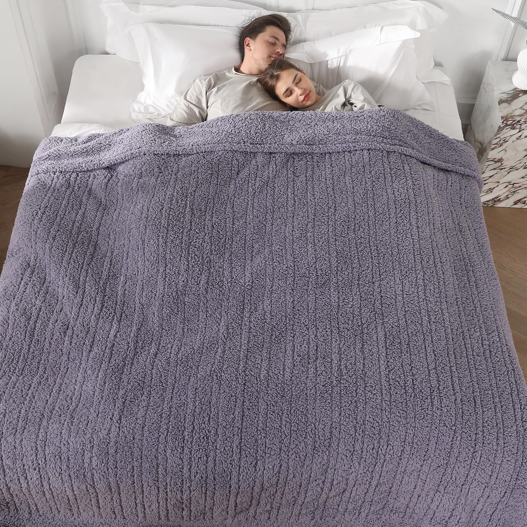 ESTINGO Heated Blanket King Size, Electric Blanket King Size Dual Control with 5 Heating Levels & 10 Hours Auto Off, Electric Heated Blanket with ETL Certified, Ideal Gift, 100"X90", Gray Violet