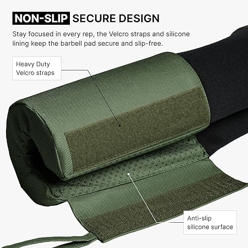 Vista 40 de DMoose Fitness Almohadilla de barra para empuje de cadera, sentadillas y estocadas, cojín de espuma gruesa antideslizante para soporte de cuello