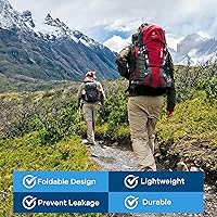 Vista 7 de Collapsible Water Bottles 17oz, Portable Leak-Proof Travel Water Bottle, Reusable BPA Free Silicone Foldable Water Bottle with Carabiner for Gym