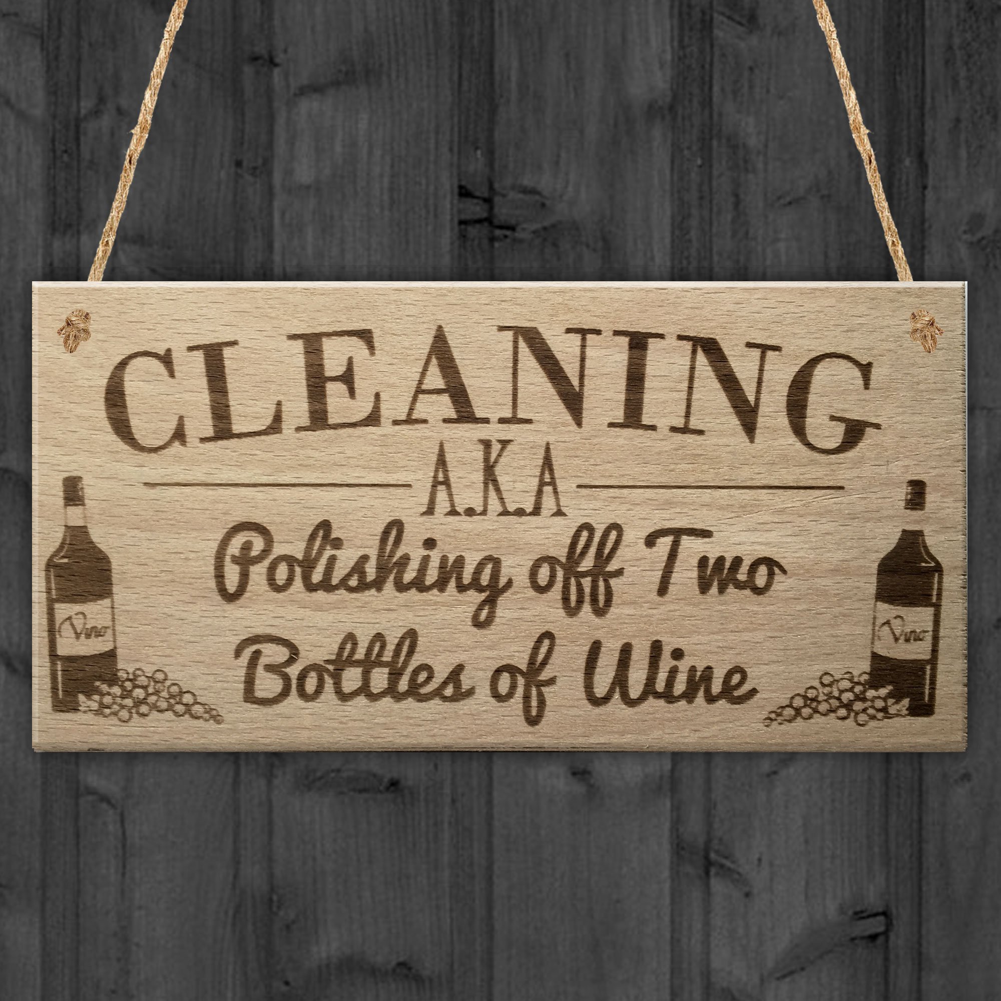 Red Ocean Cleaning Wine Alcohol Funny Friendship Gift Home Hanging Plaque Best Friend Present Sign