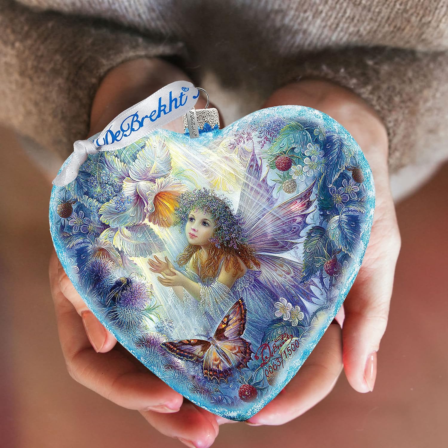 Limited Edition, Oversized Flower Fairy Glass Ornament, Santa & Christmas Decor - 738-084 by G.DeBrekht