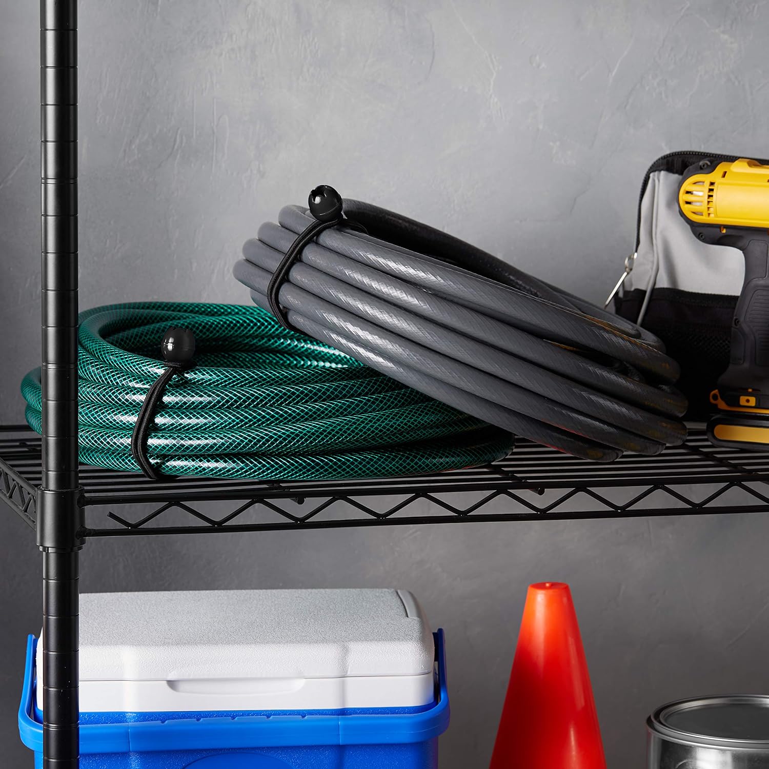 Amazon Basics 11-Inch Ball Bungee, Black, 2-Pack (50-Piece)