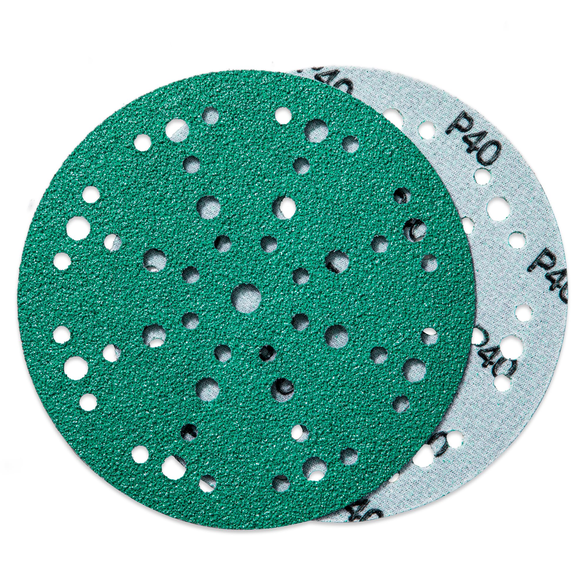 6-Inch Abrasive Sanding Discs 25 Pack 40 Grit Sandpaper, 49-Hole Hook and Loop Film Backing Sanding Discs Compatible with Festool Sanders (40 Grit, 25
