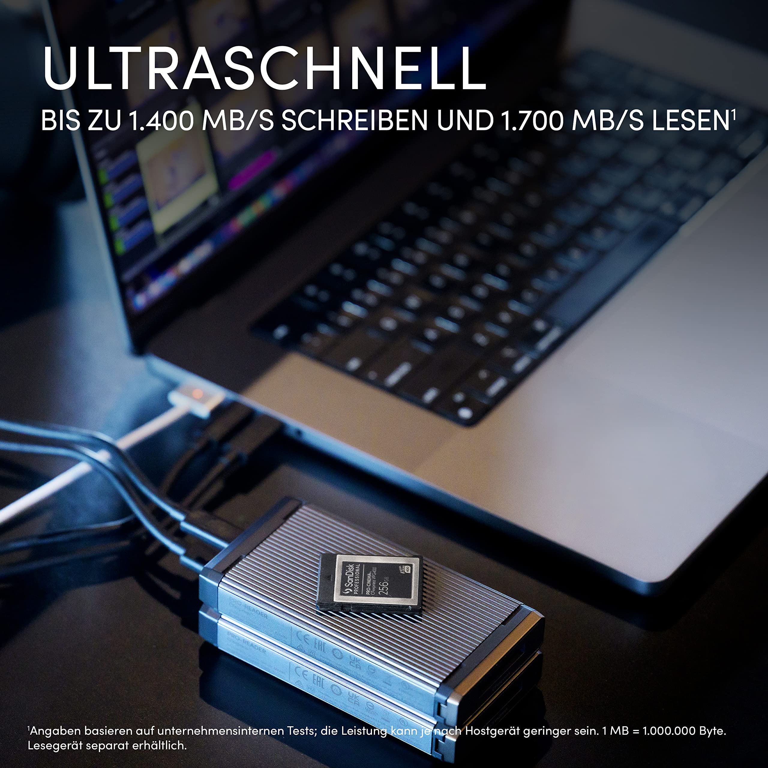 SanDisk® PROFESSIONAL PRO-CINEMA CFexpress™ VPG400 Type-B- Speicherkarte 256 GB (RescuePRO Deluxe, Kompatibel mit PRO-READER, eingeschränkte Langzeitgarantie)