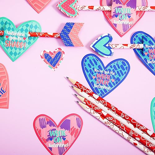 Miniatura 7 de JOYIN - 36 tarjetas de regalo del Día de San Valentín con flecha de Cupido de lápiz, para intercambio de San Valentín y premios de fiesta