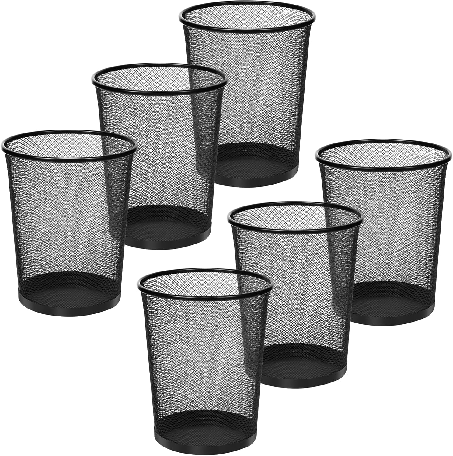 DESIGNA Mesh Small Trash Cans, 6Pack Metal Wastebaskets