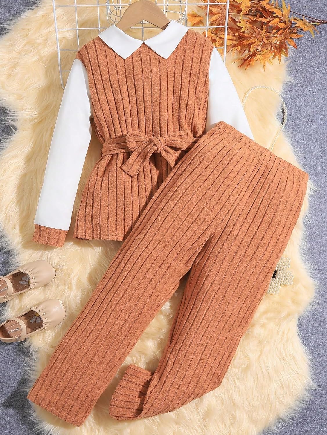 Girls' Casual 2/3 piece Pants Set, Comfortable and Breathable Spring and Autumn Clothing Set - Image 7