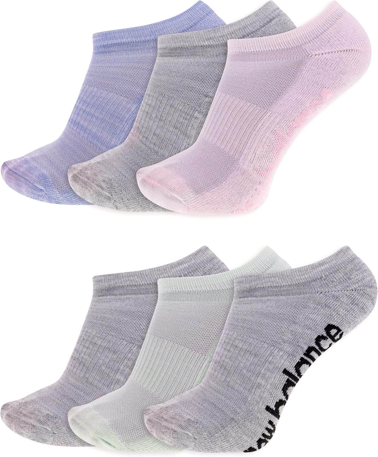 New Balance unisex-adults Performance Cushioned No Show Socks - 6 & 12 Pairs - Moisture Wicking